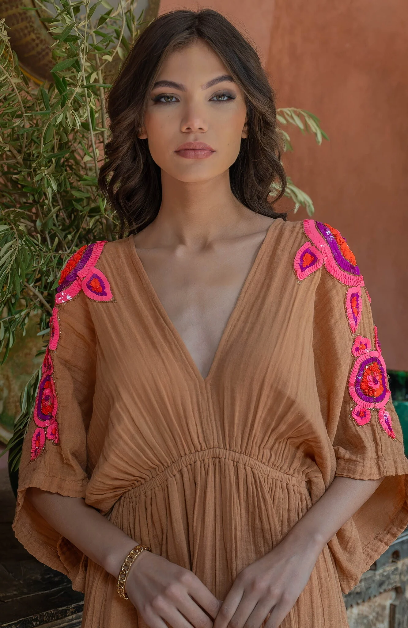 Mirty Sequins Dress - Camel - Image 3