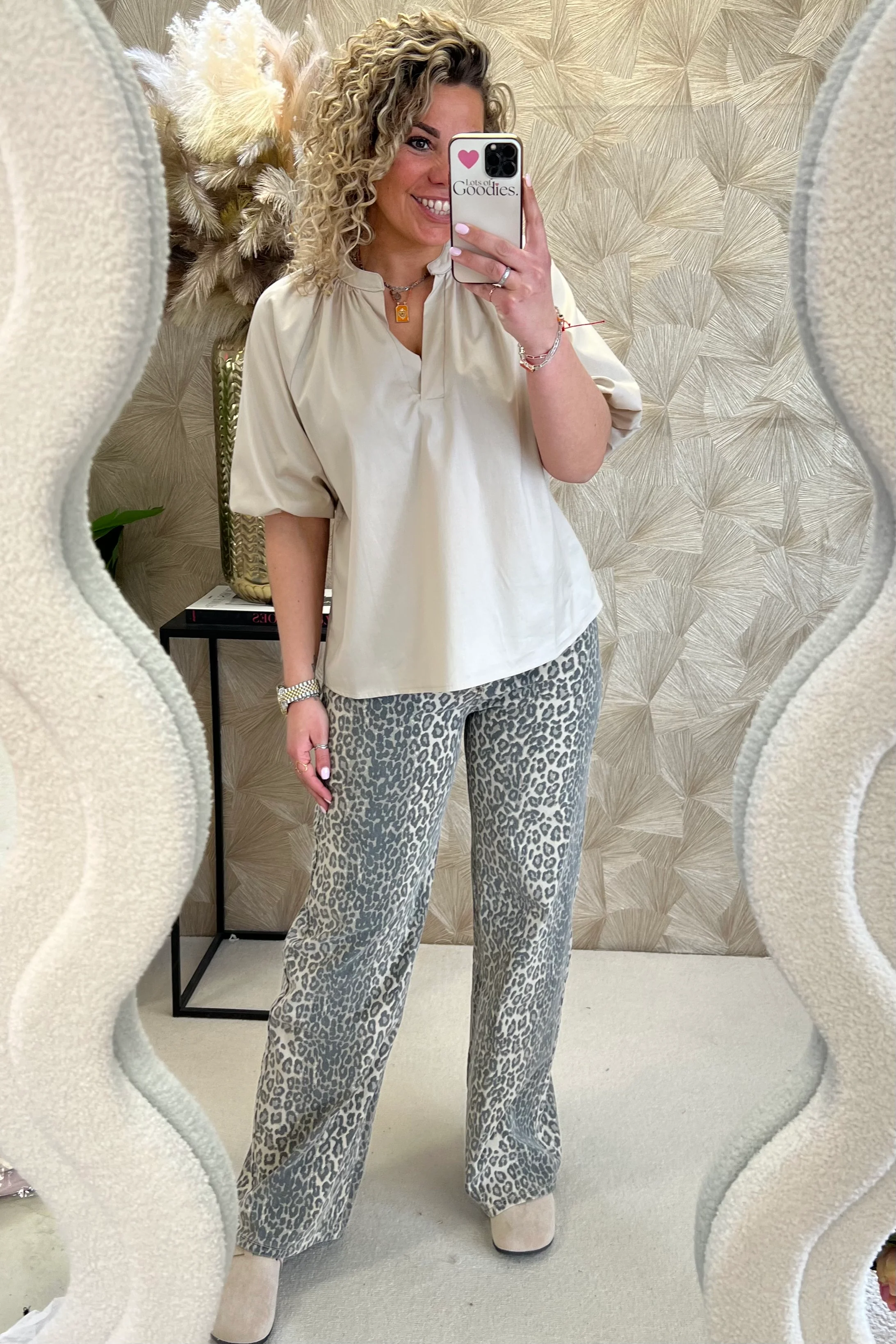 Musthave Balloon Sleeve Blouse - Beige - Image 3