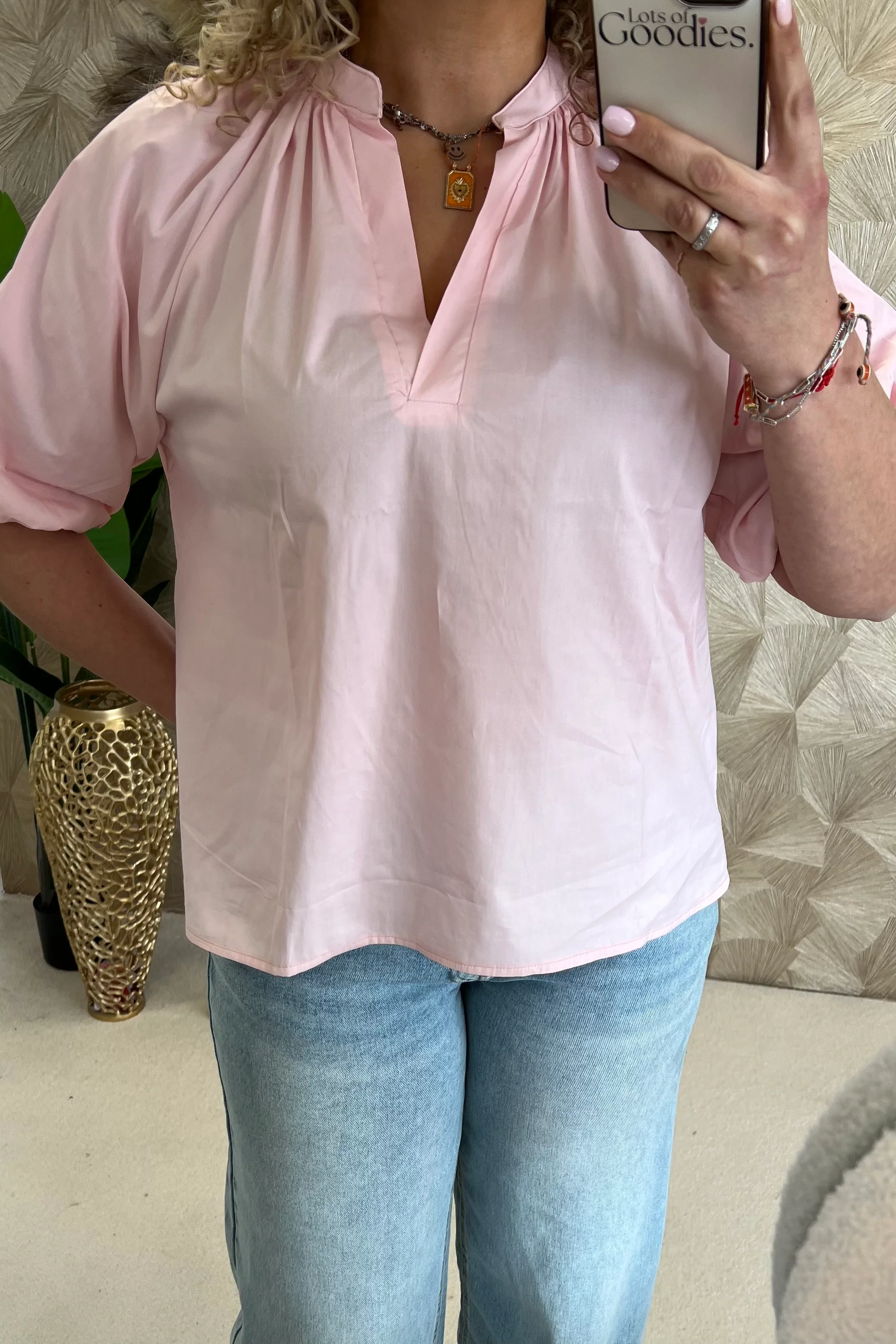 Musthave Balloon Sleeve Blouse - Light Pink - Image 5