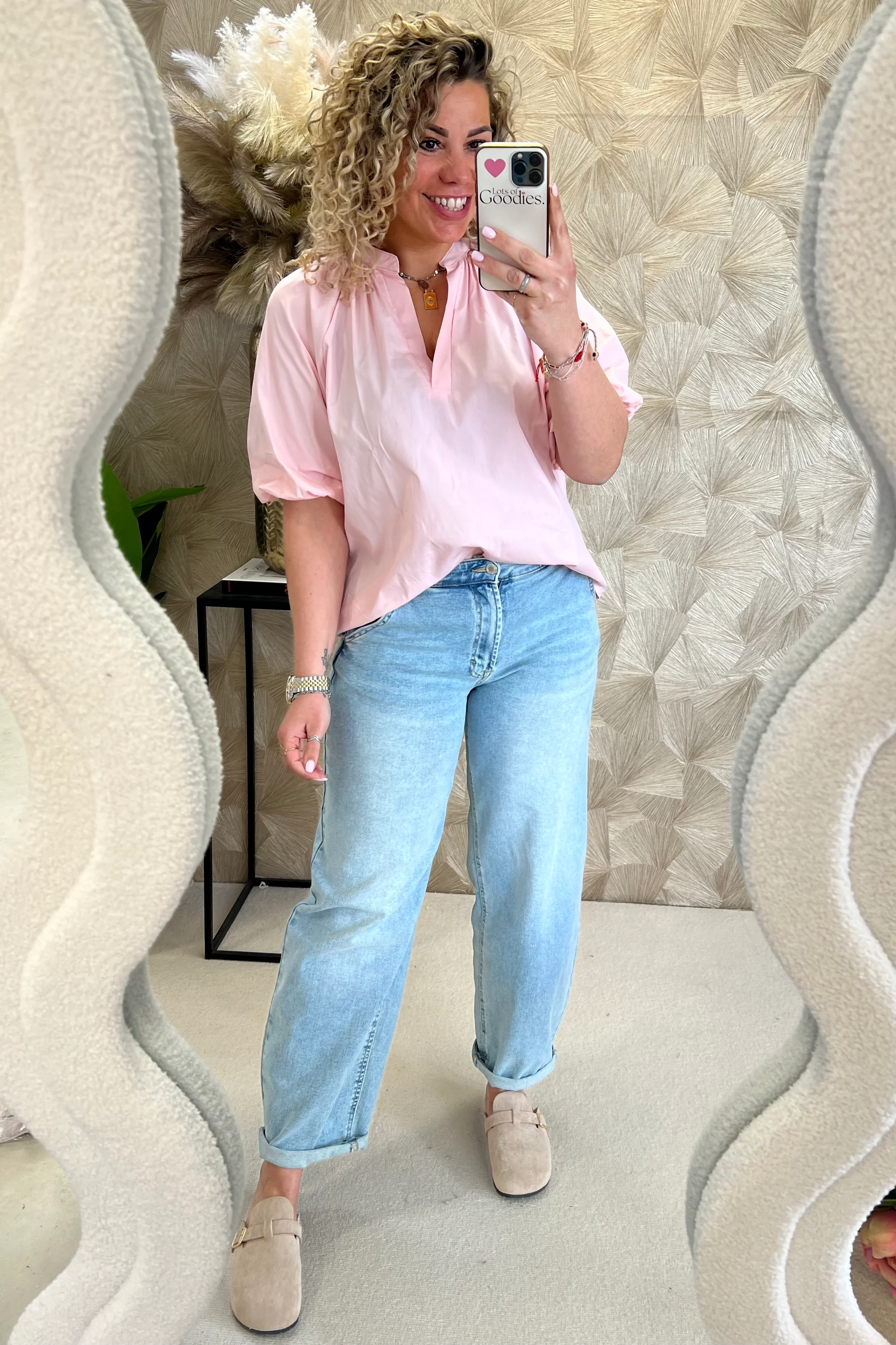 Musthave Balloon Sleeve Blouse - Light Pink - Image 6