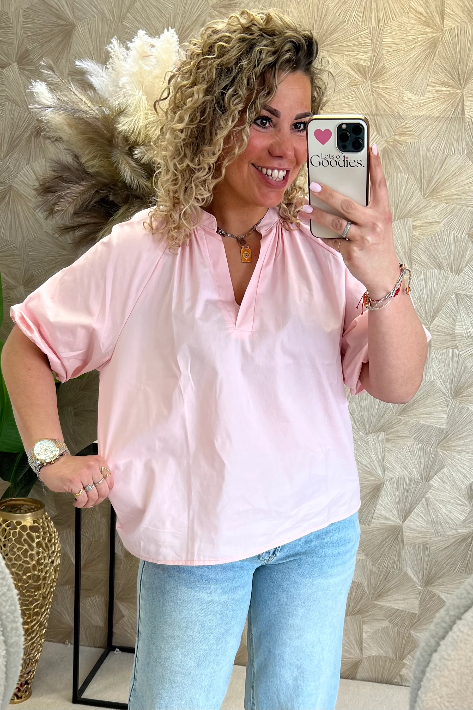 Musthave Balloon Sleeve Blouse - Light Pink - Image 7