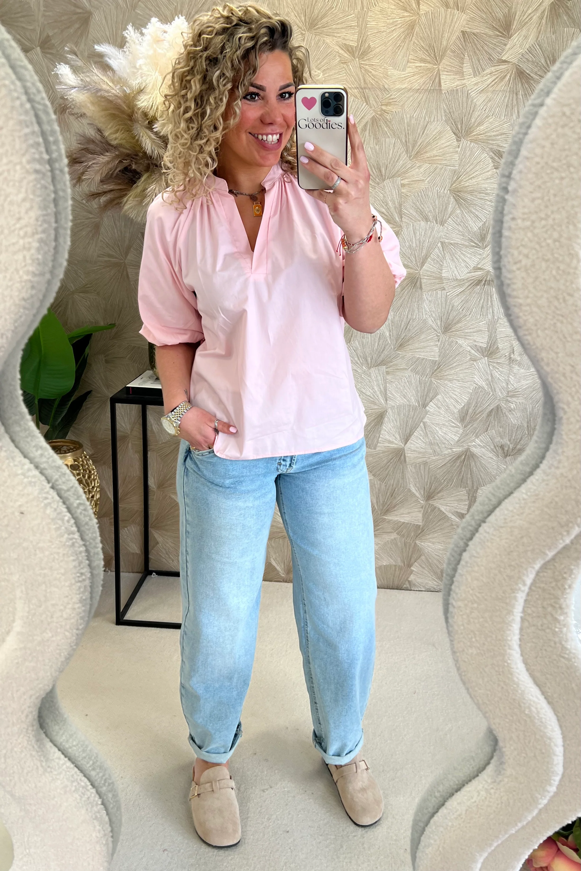 Musthave Balloon Sleeve Blouse - Light Pink - Image 8