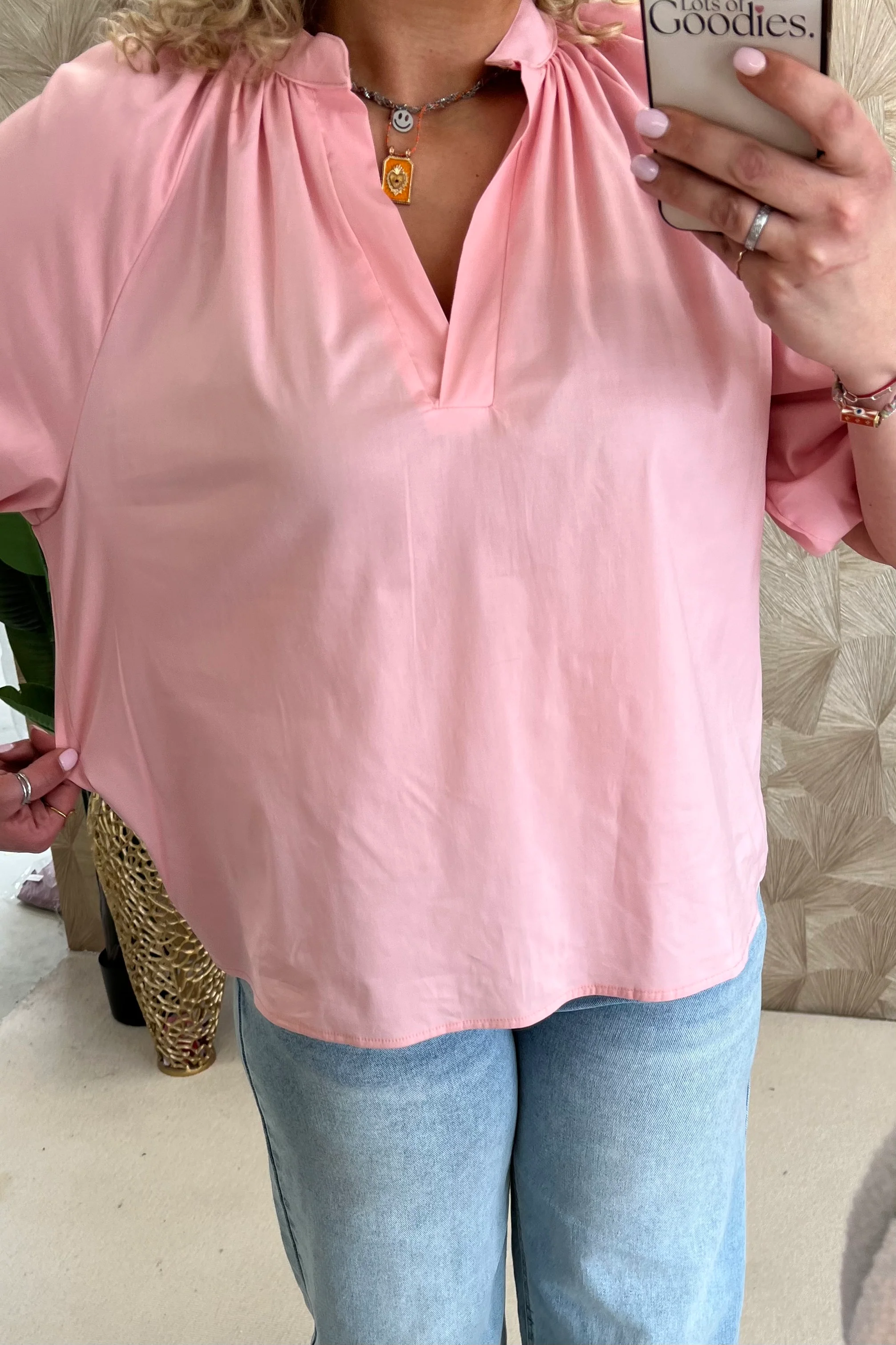Musthave Balloon Sleeve Blouse - Old Pink - Image 2