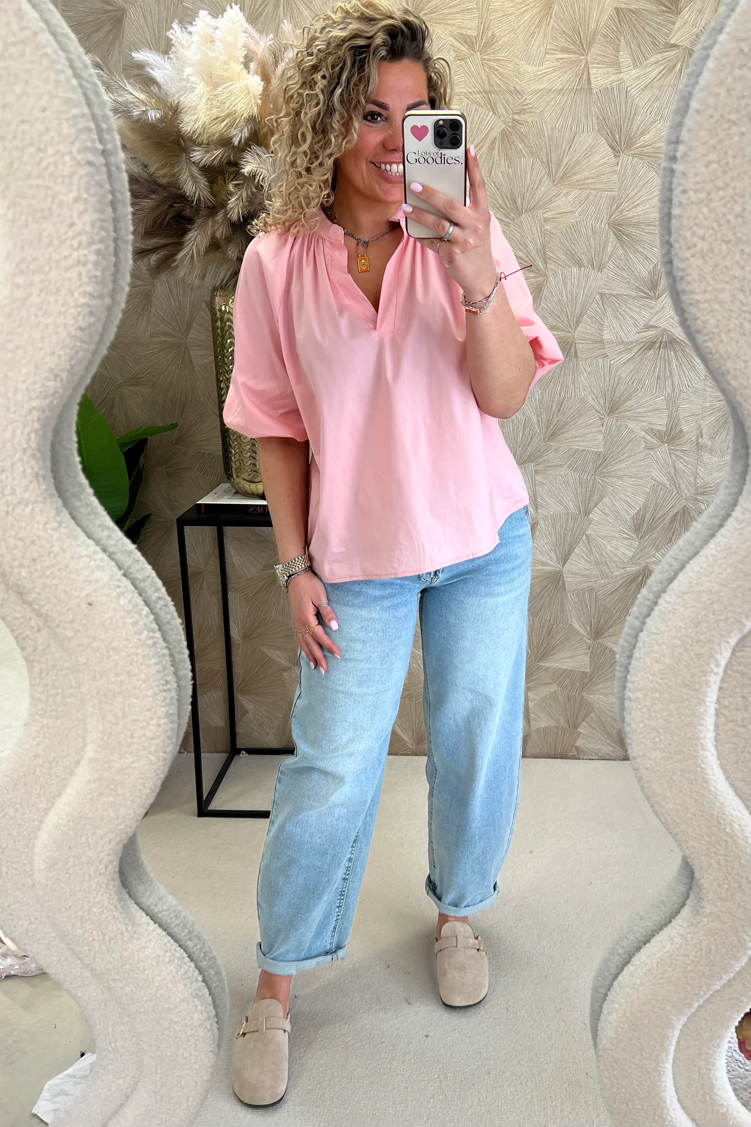 Musthave Balloon Sleeve Blouse - Old Pink - Image 3