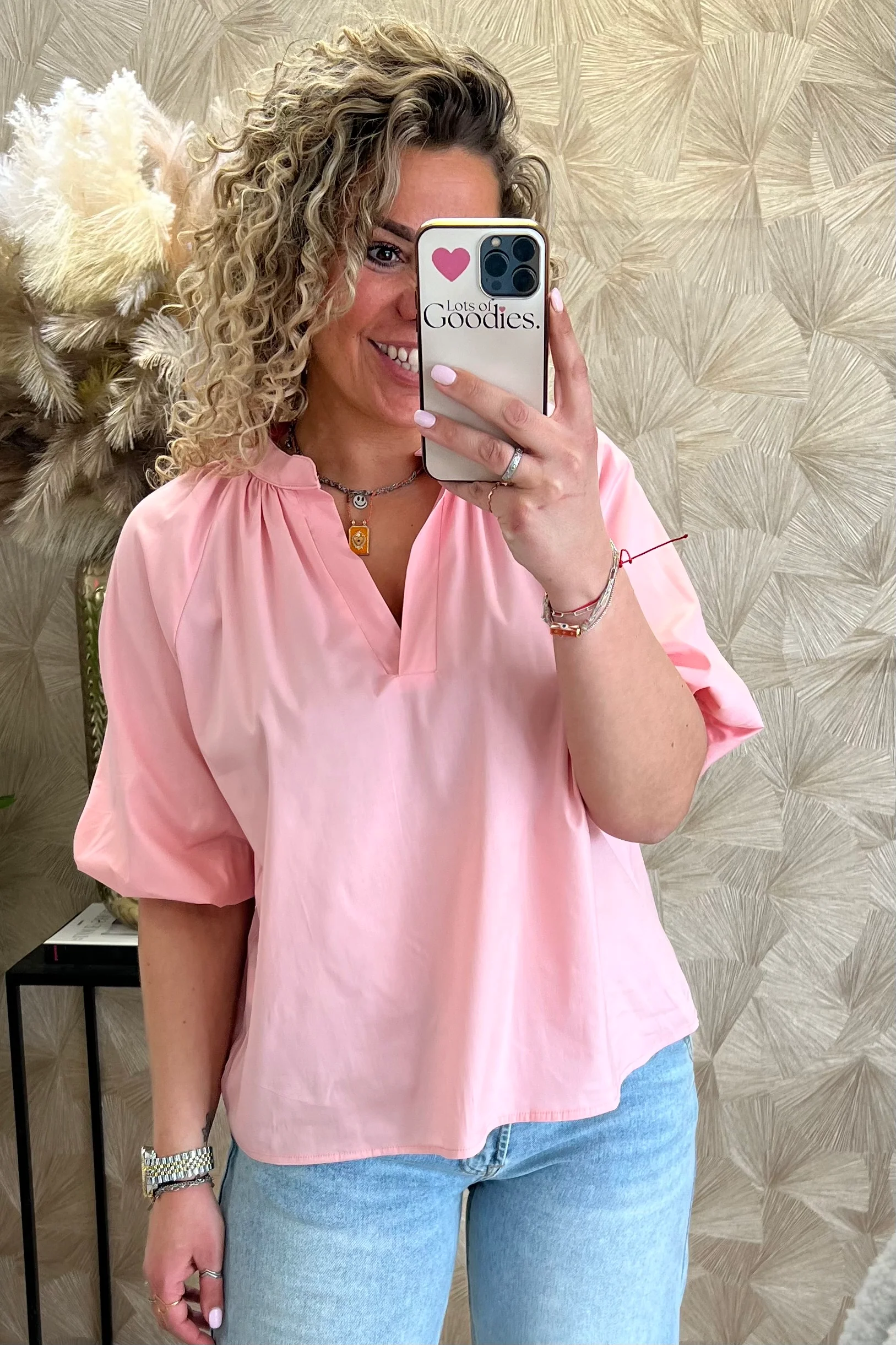 Musthave Balloon Sleeve Blouse - Old Pink - Image 5