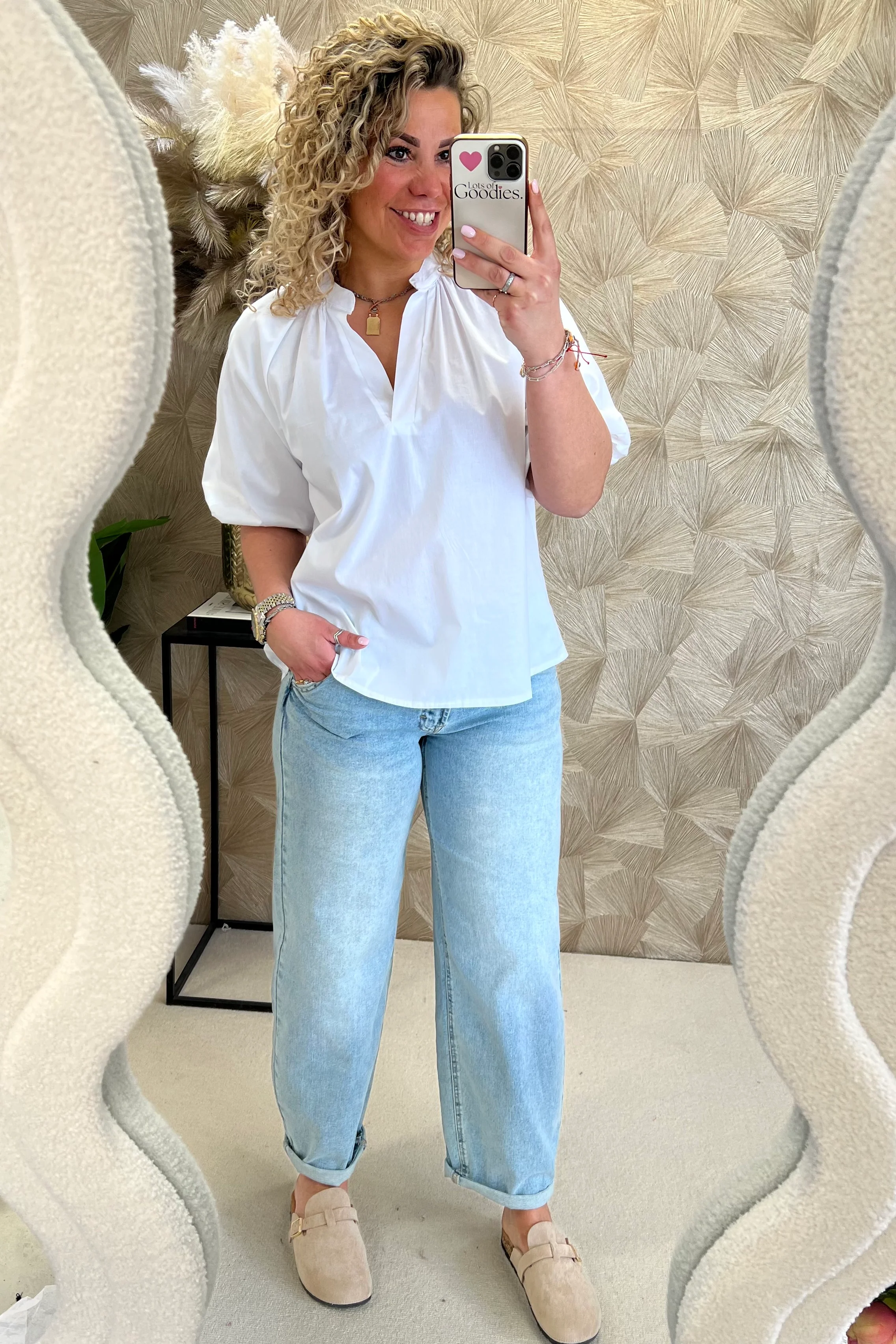 Musthave Balloon Sleeve Blouse - White - Image 2