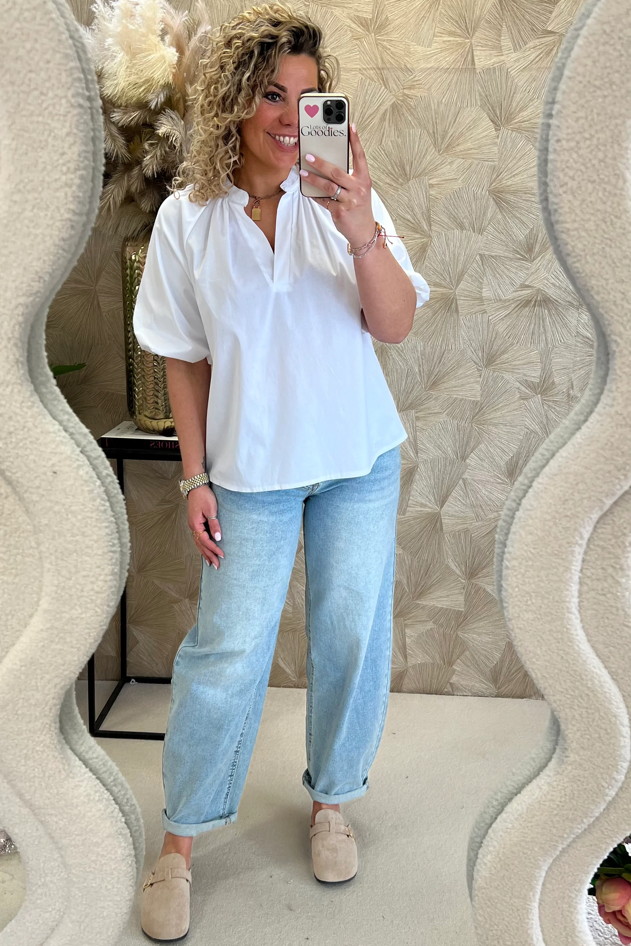 Musthave Balloon Sleeve Blouse - White - Image 3