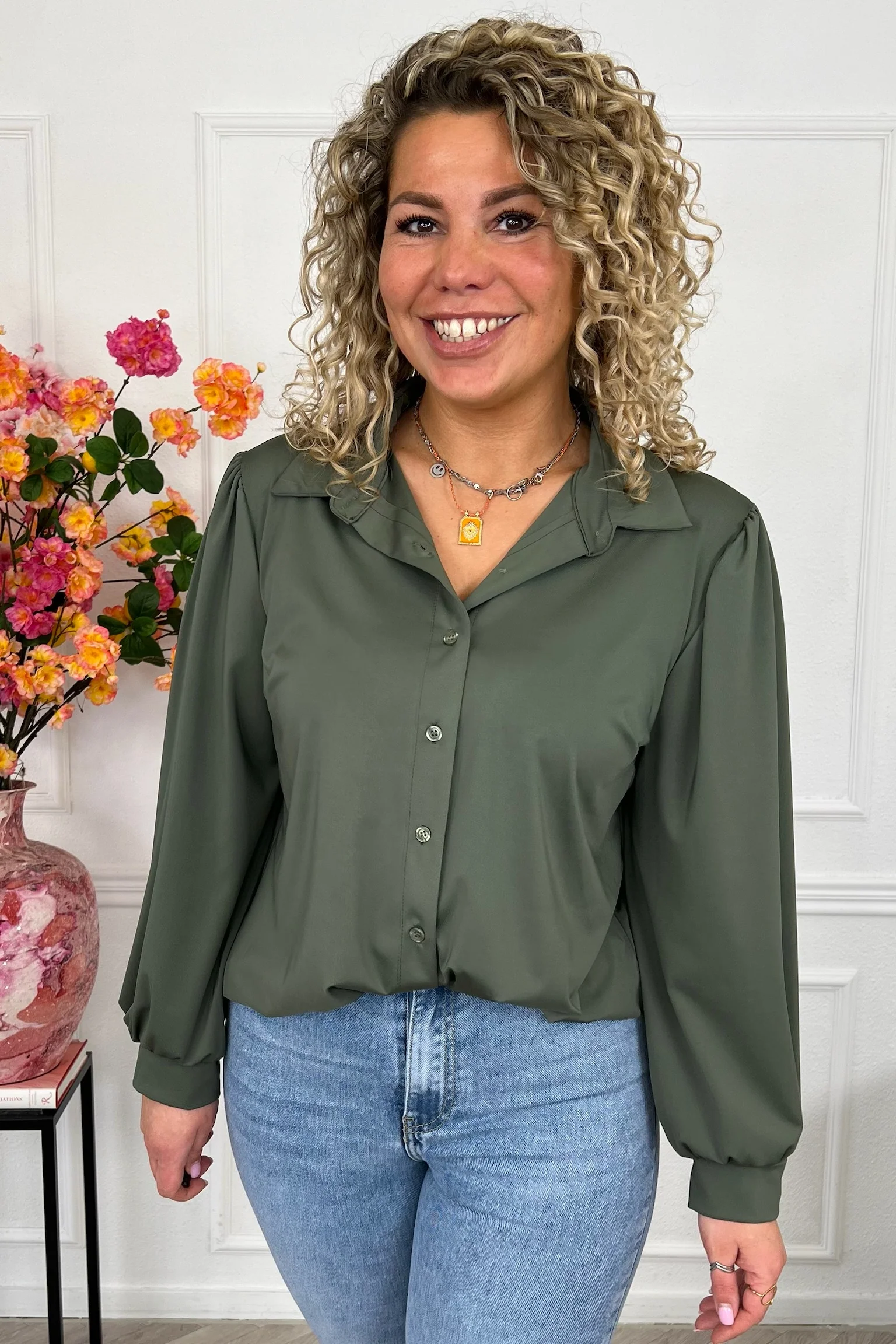 Musthave Basic Travel Blouse - Armygreen