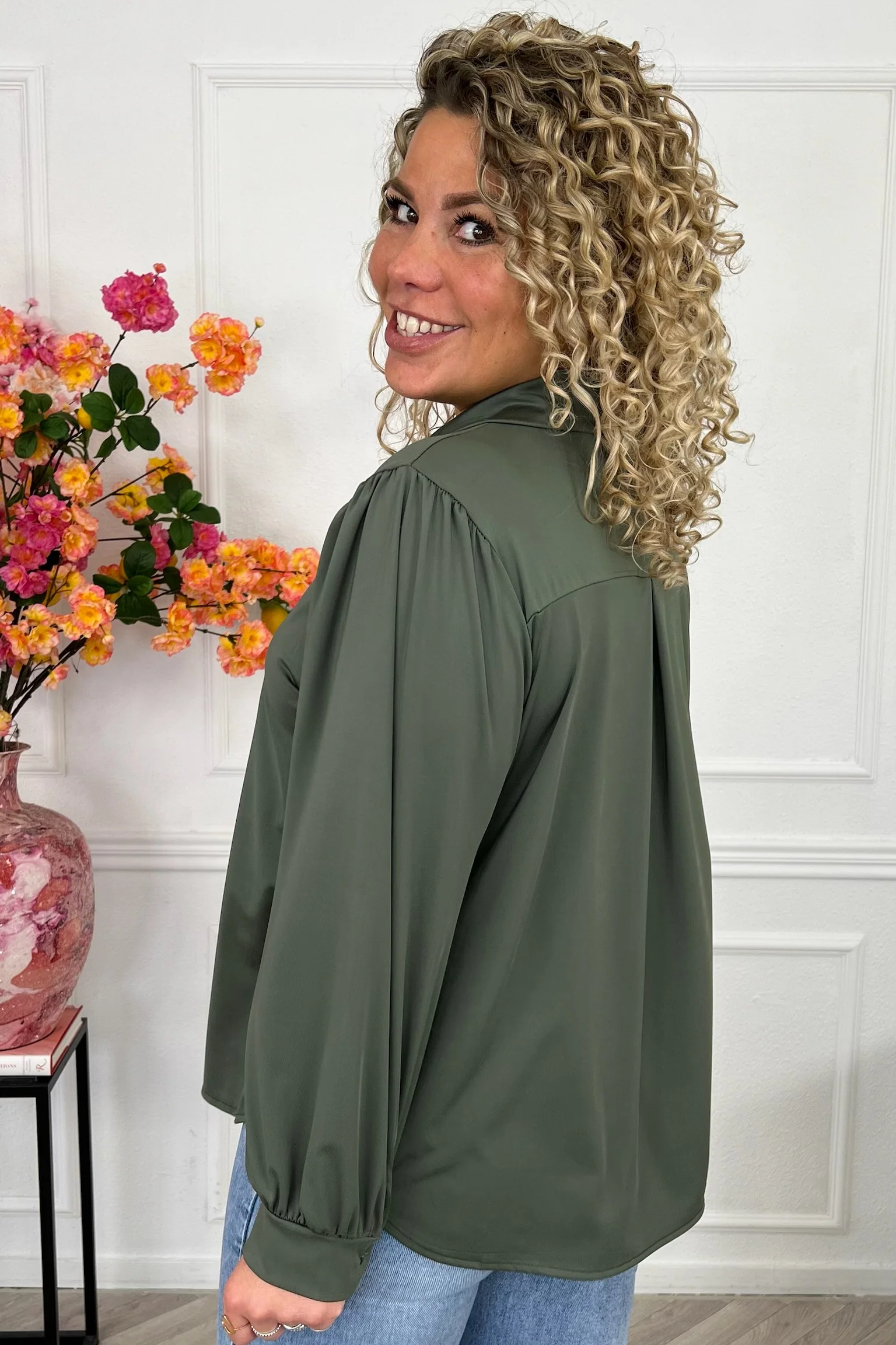 Musthave Basic Travel Blouse - Armygreen - Image 2
