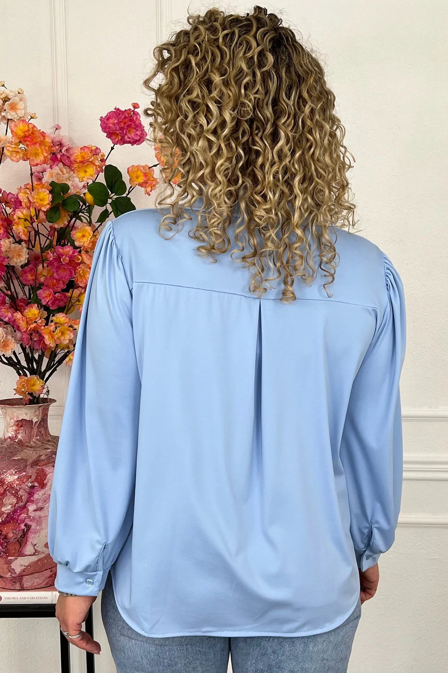 Musthave Basic Travel Blouse - Light Blue - Image 4