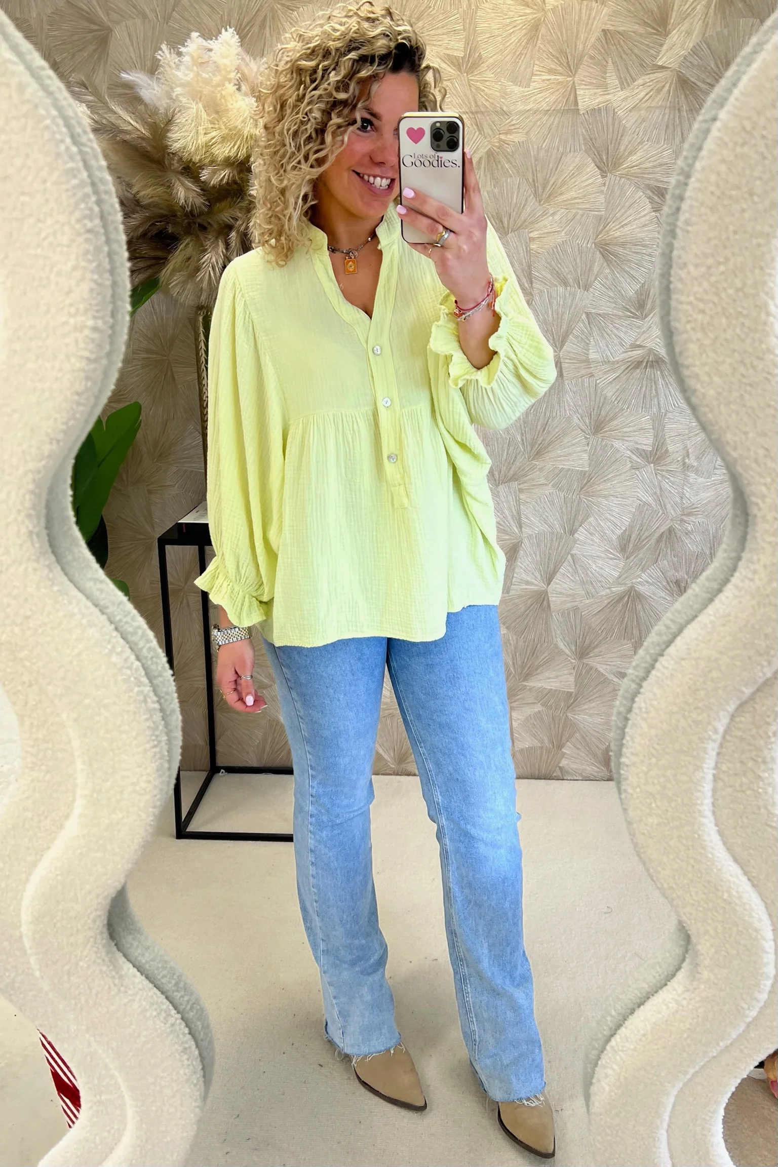 Musthave Casual Cotton Blouse - Lime