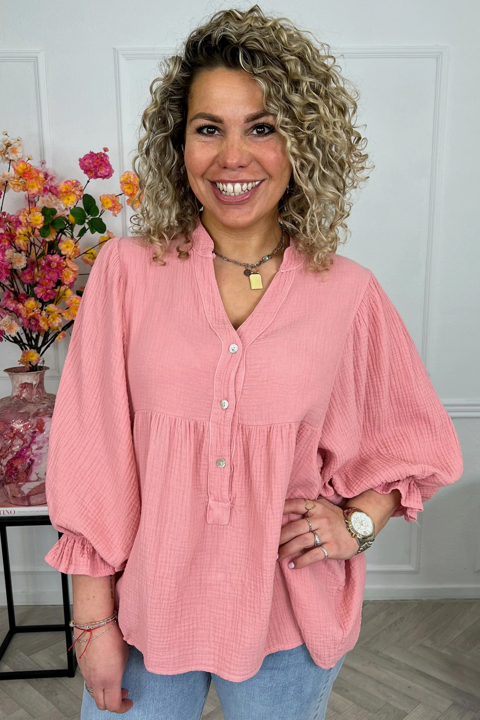Musthave Casual Cotton Blouse - Peach