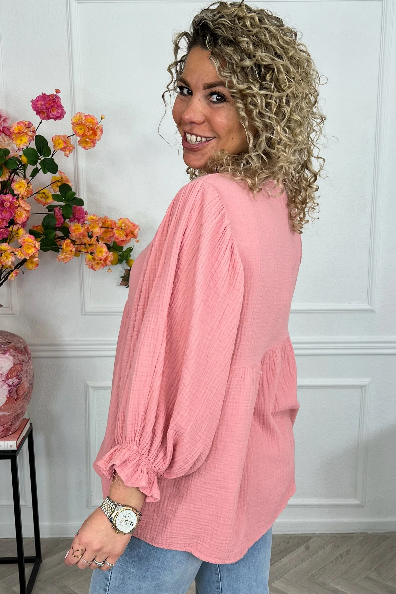 Musthave Casual Cotton Blouse - Peach - Image 4