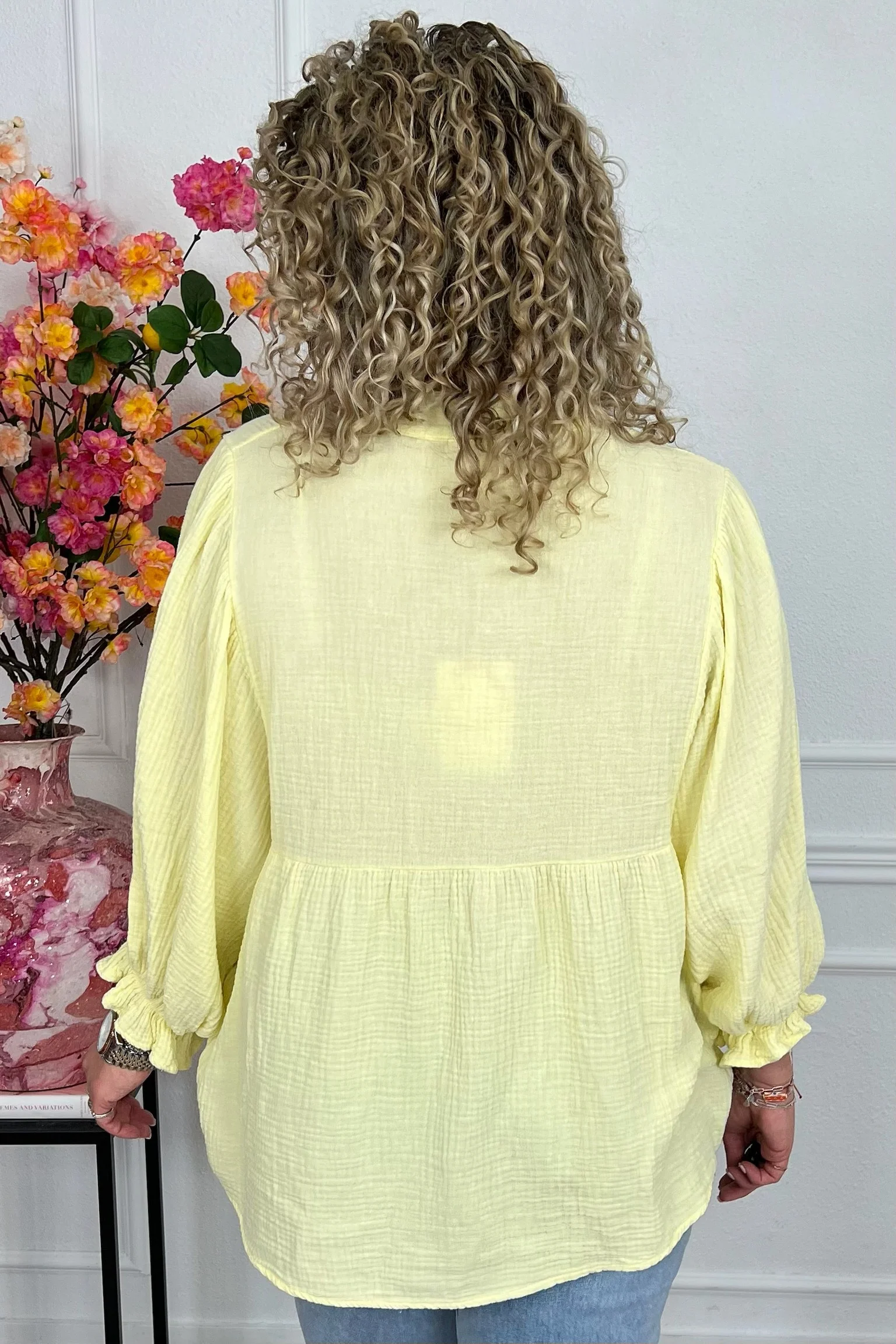 Musthave Casual Cotton Blouse - Yellow - Image 2
