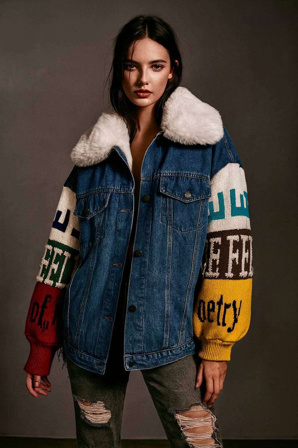 Musthave Denim Jacket - Blue/White - Image 2