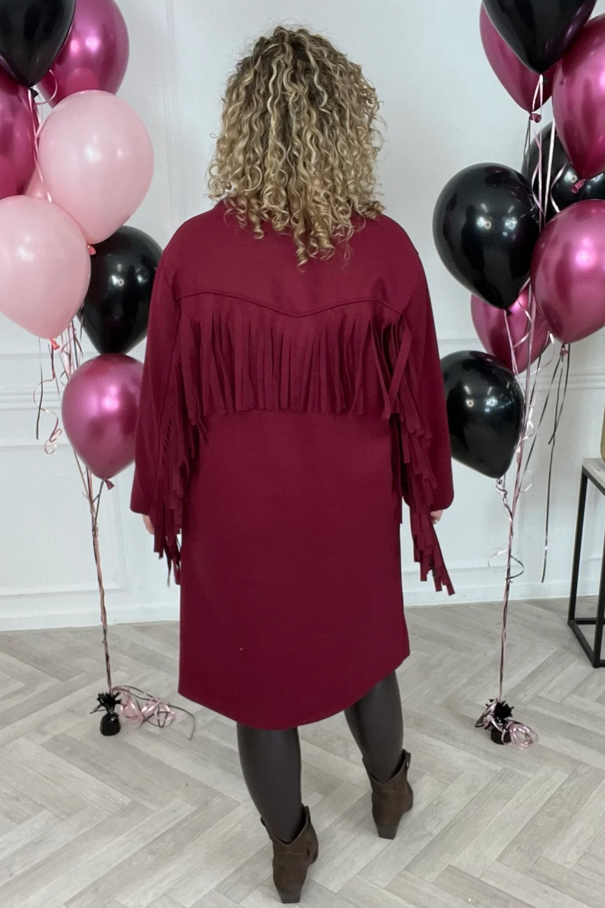 Musthave Fringe Coat - Bordeaux - Image 5