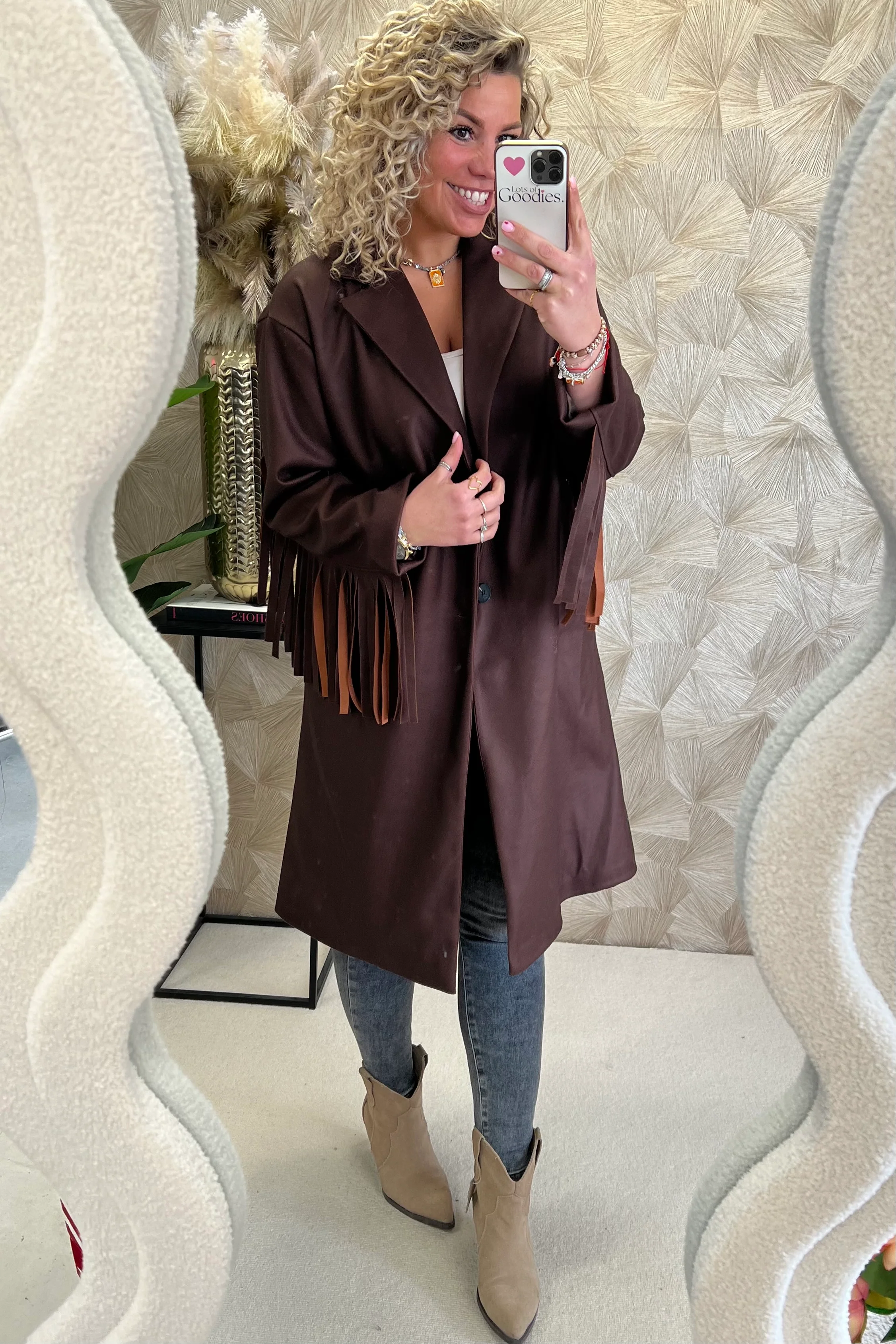 Musthave Fringe Coat - Brown - Image 10