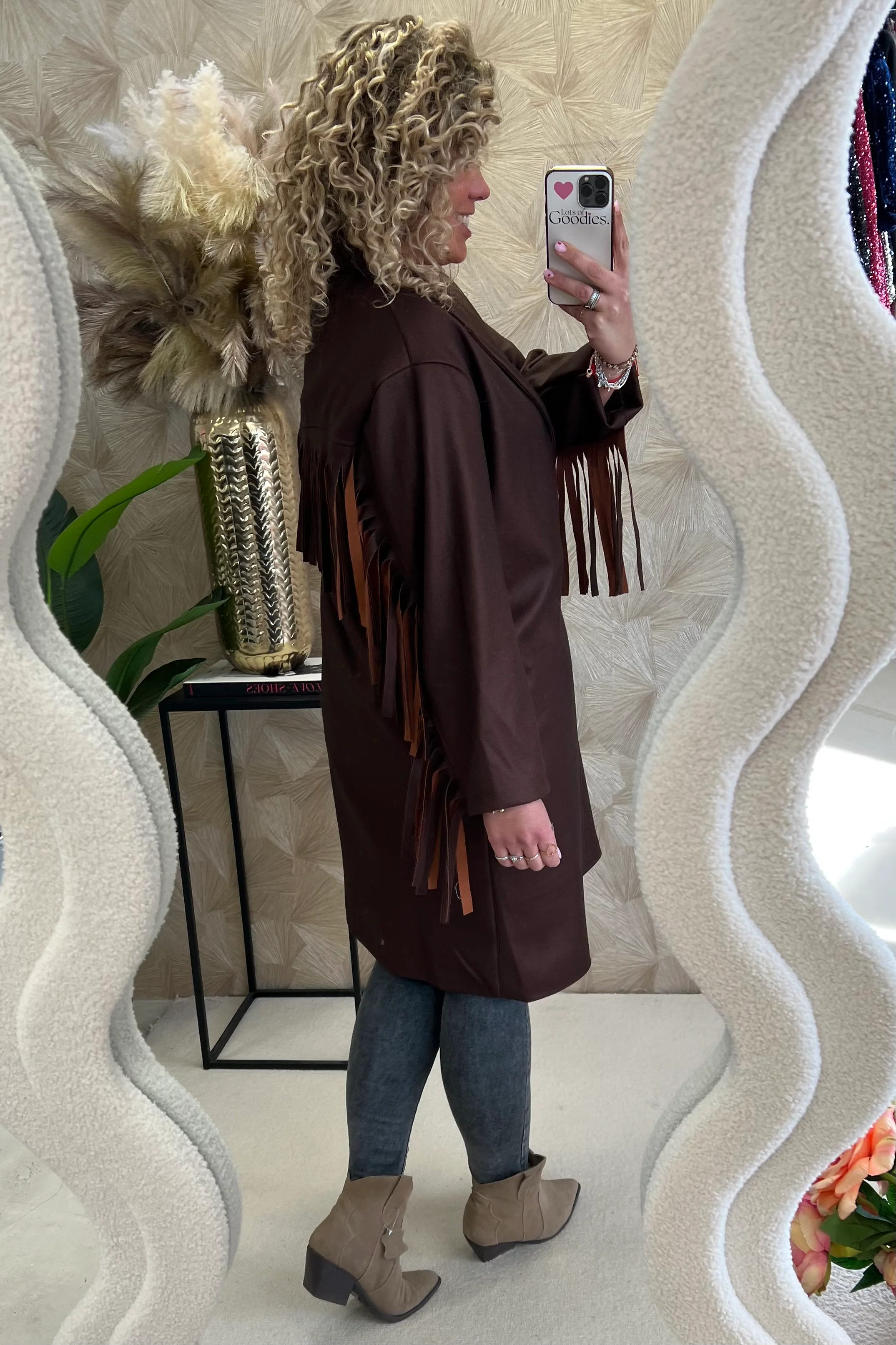 Musthave Fringe Coat - Brown - Image 4