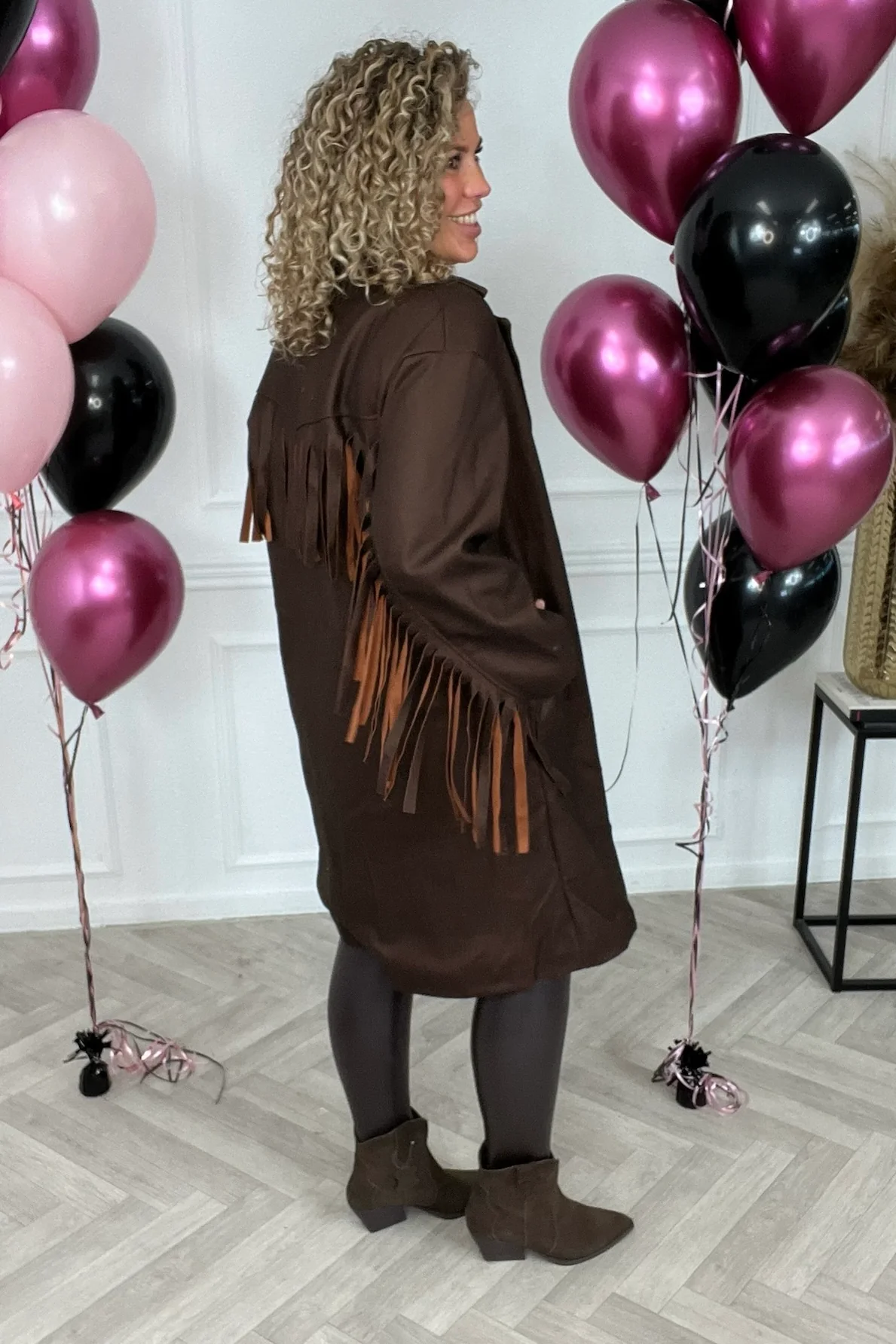 Musthave Fringe Coat - Brown - Image 7