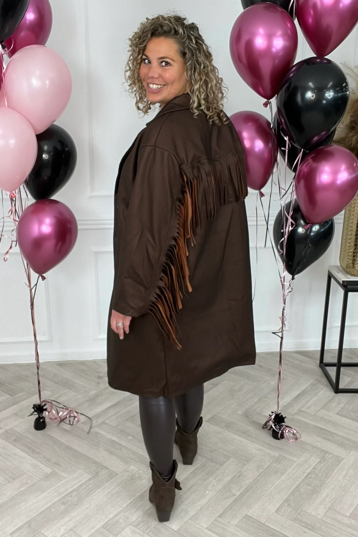 Musthave Fringe Coat - Brown - Image 9