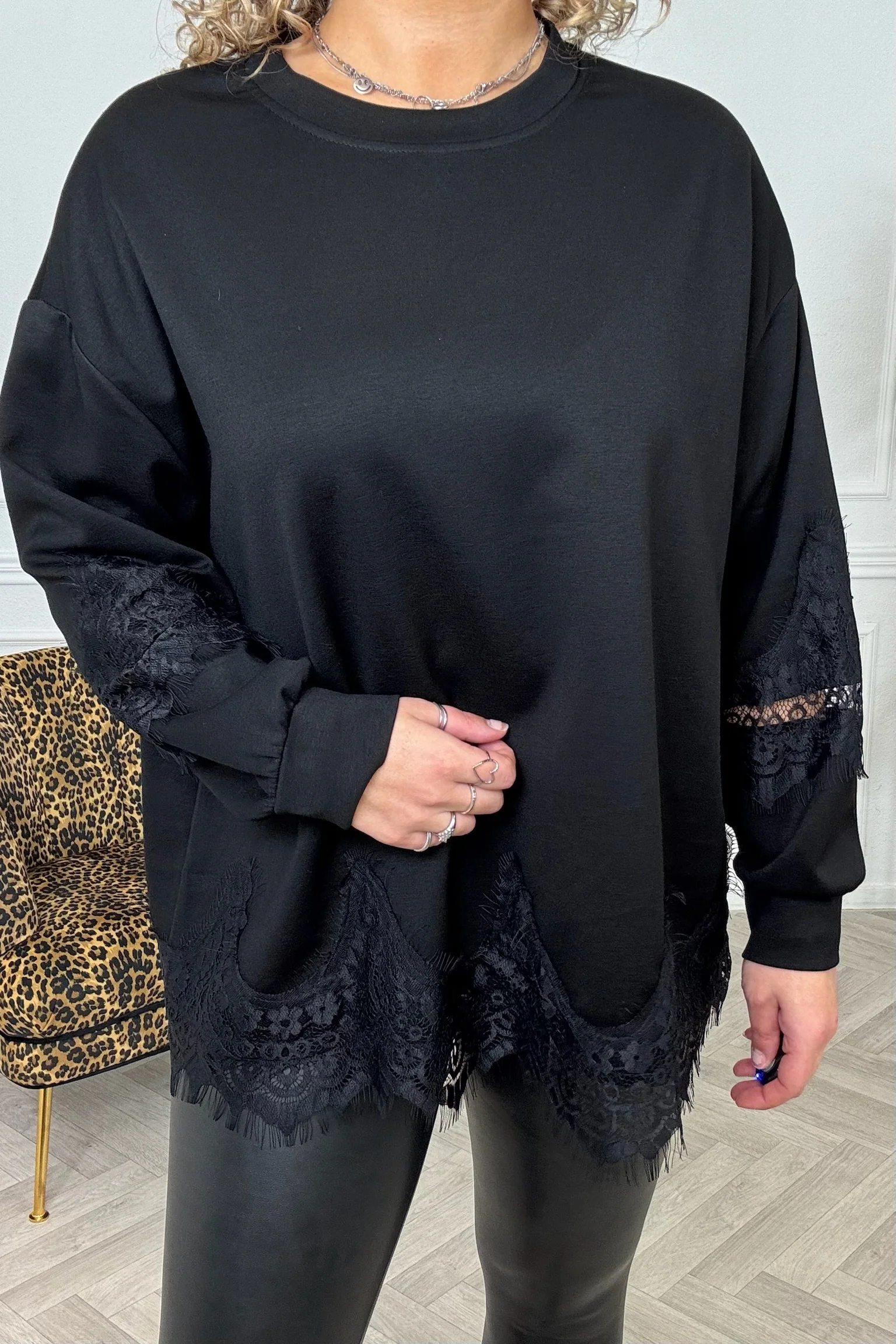 Musthave Lace Sweater - Black - Image 2