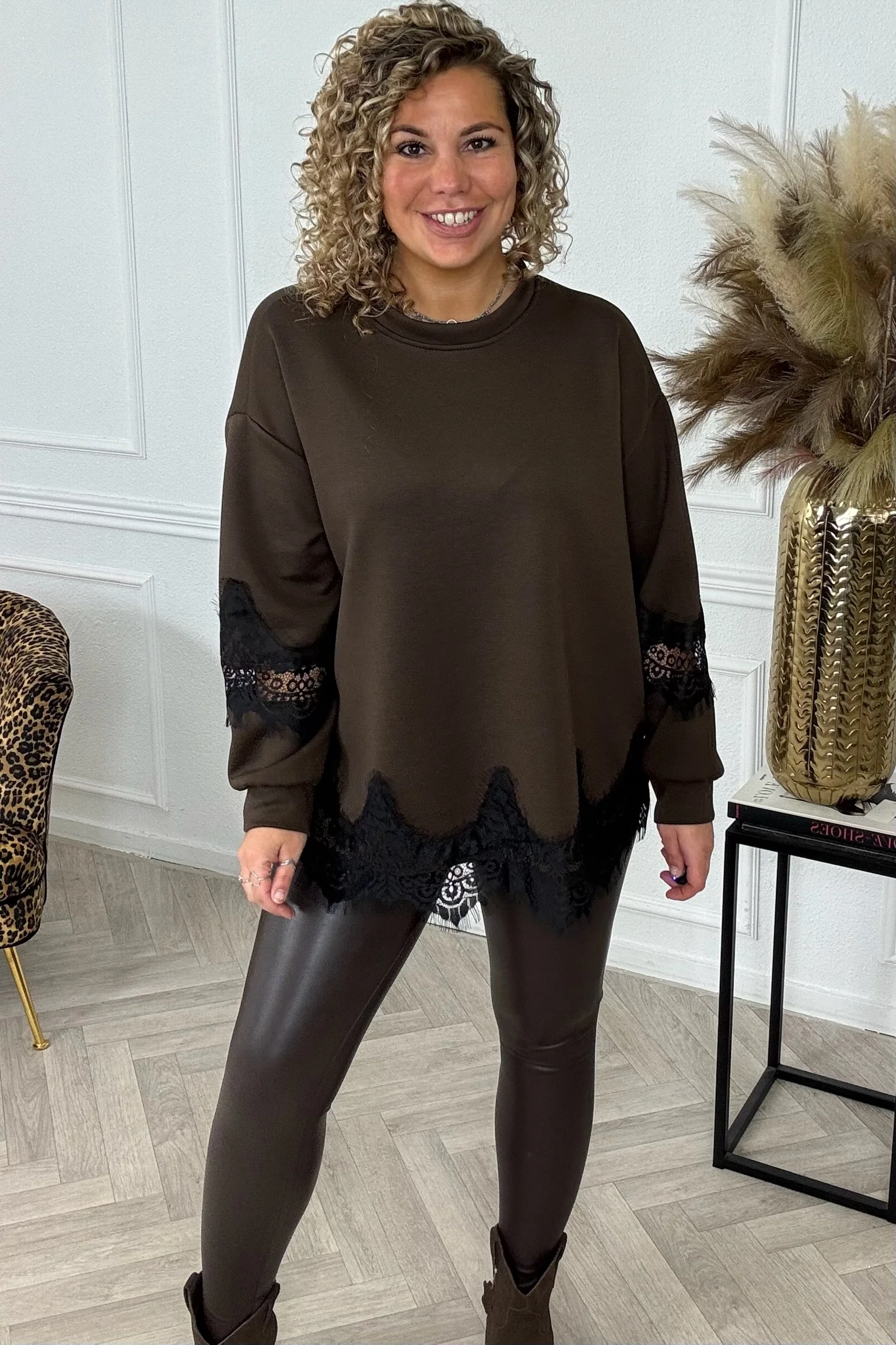 Musthave Lace Sweater - Brown