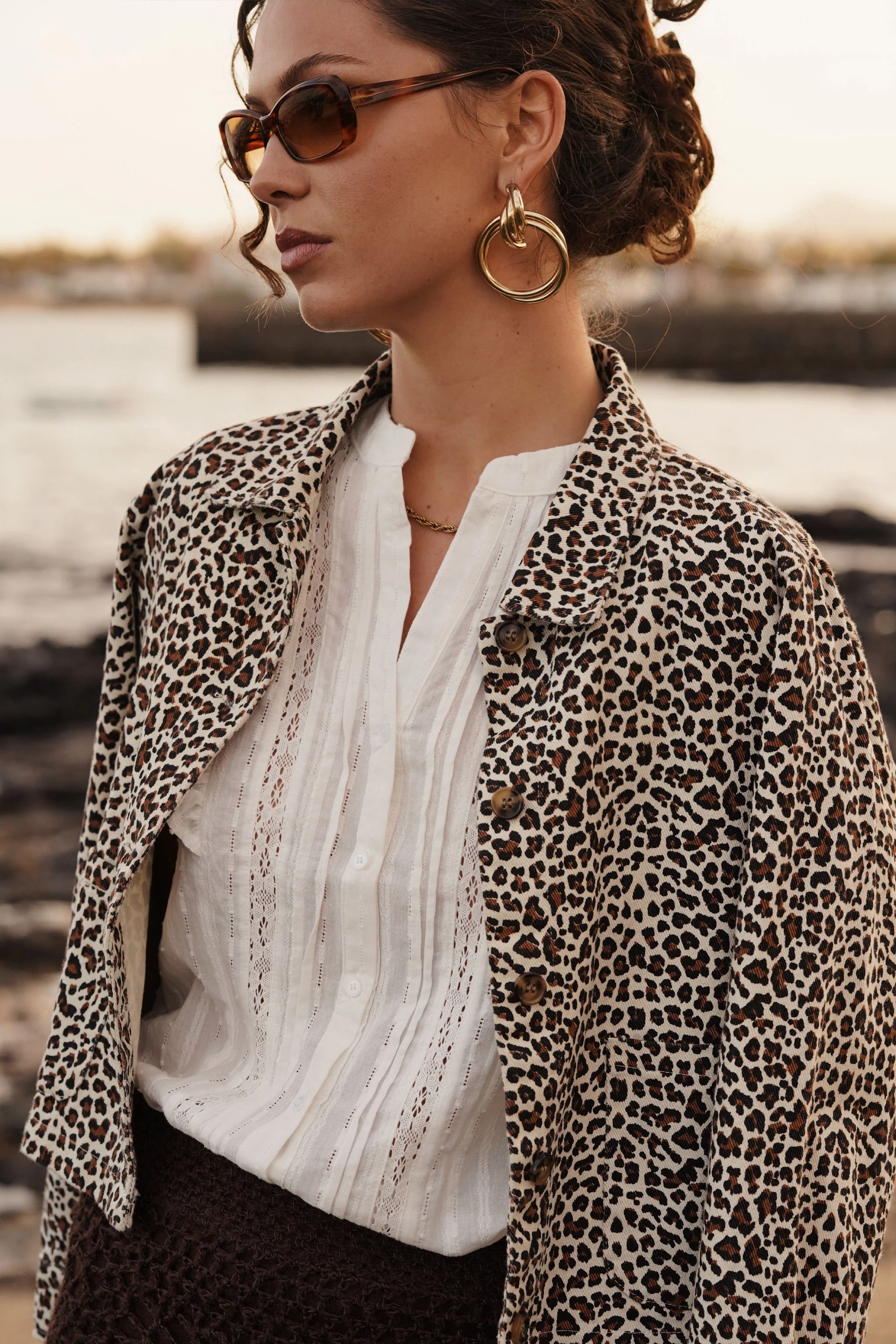 Musthave Cotton Leopard Jacket - Brown - Image 5
