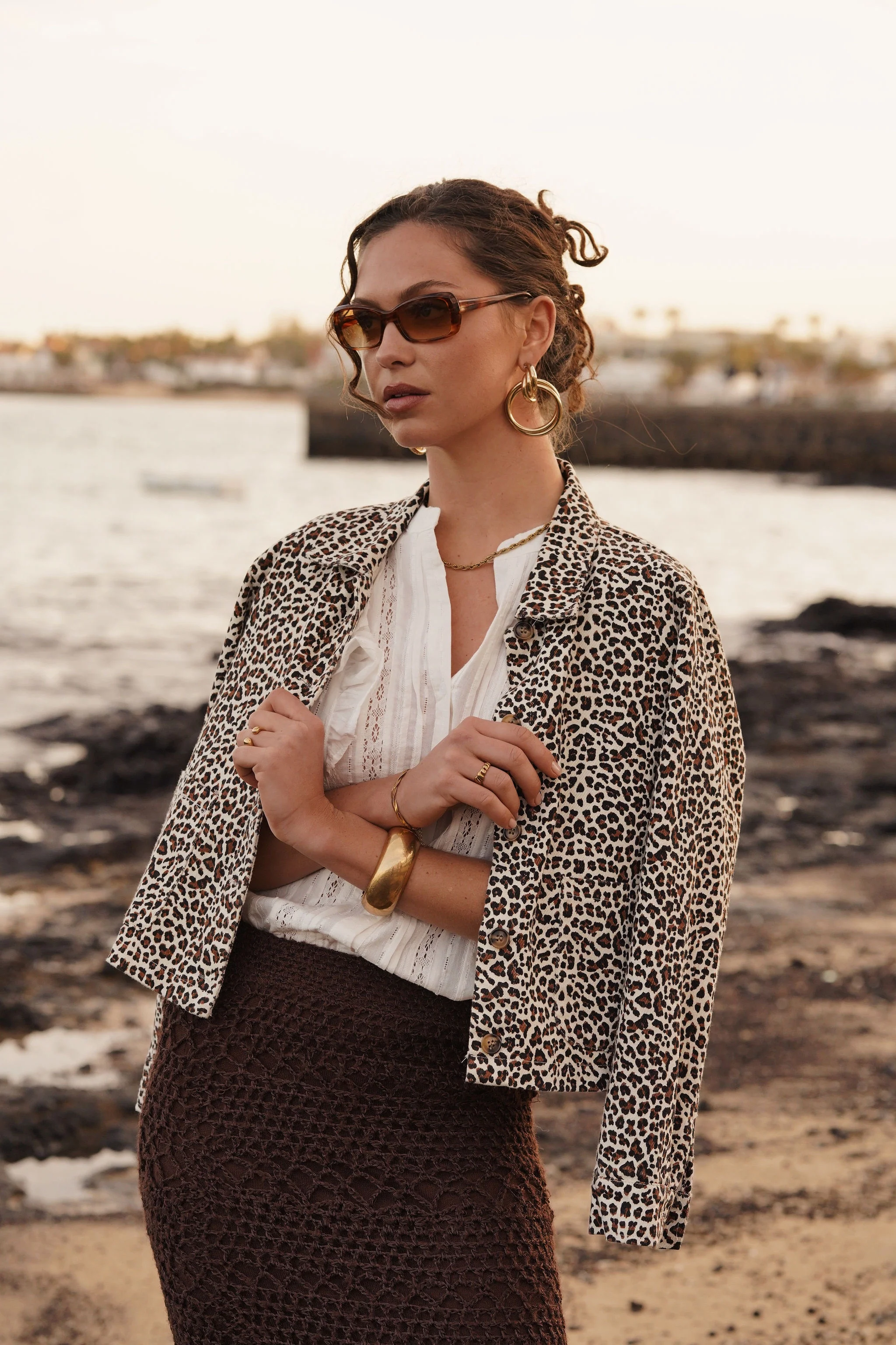 Musthave Cotton Leopard Jacket - Brown - Image 7