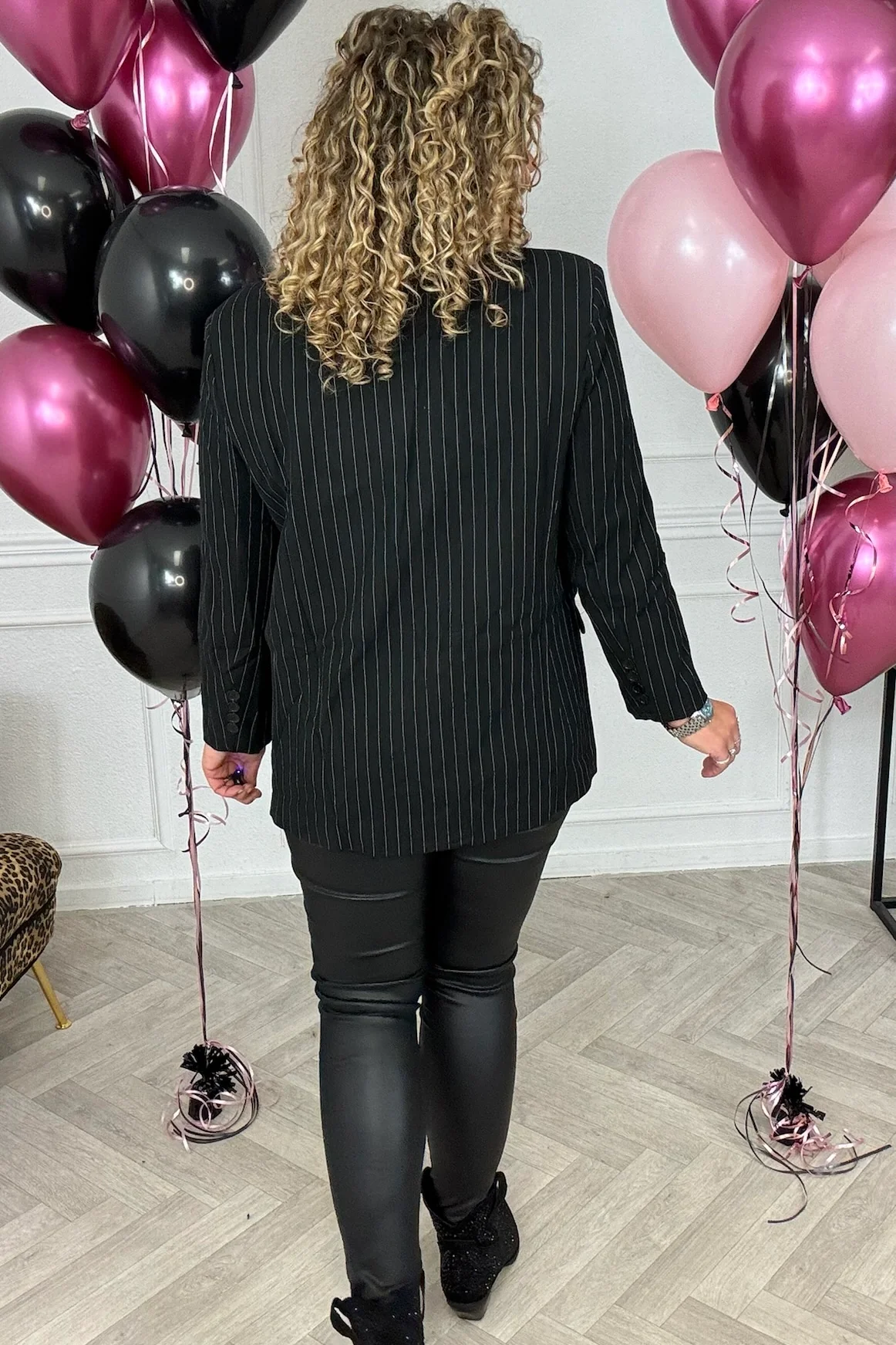 Musthave Pinstripe Blazer - Black - Image 3