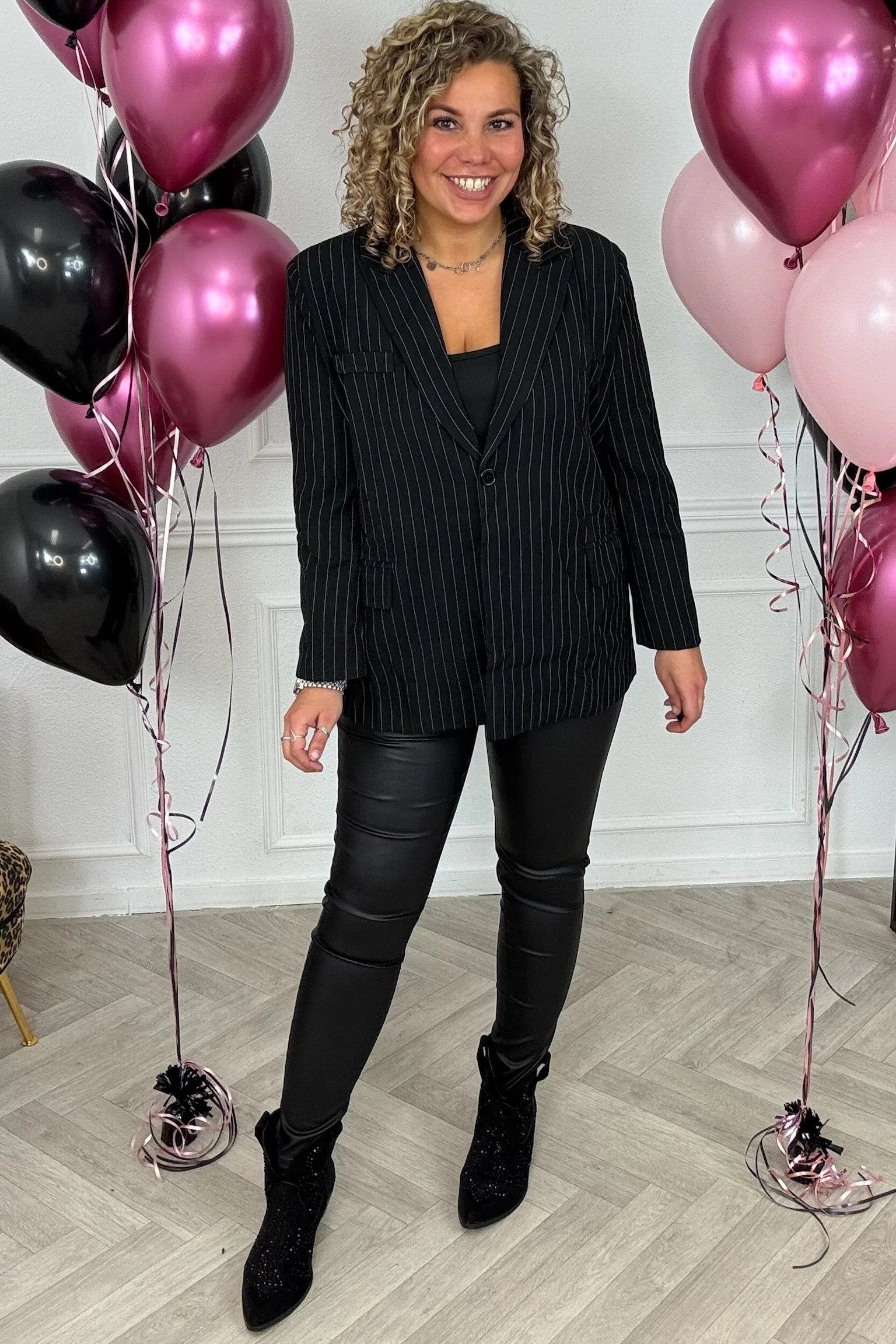Musthave Pinstripe Blazer - Black - Image 4