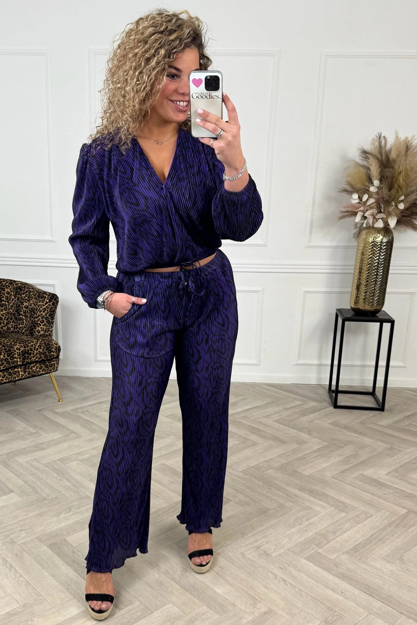 Musthave Ripple Plisse Suit - Purple/Black - Image 3