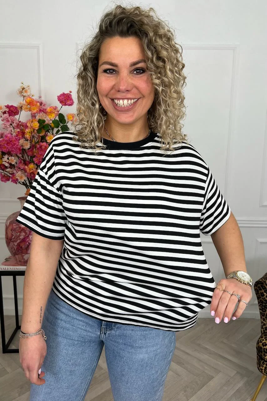 Musthave Short Sleeve Striped Shirt - Black/White - Image 2