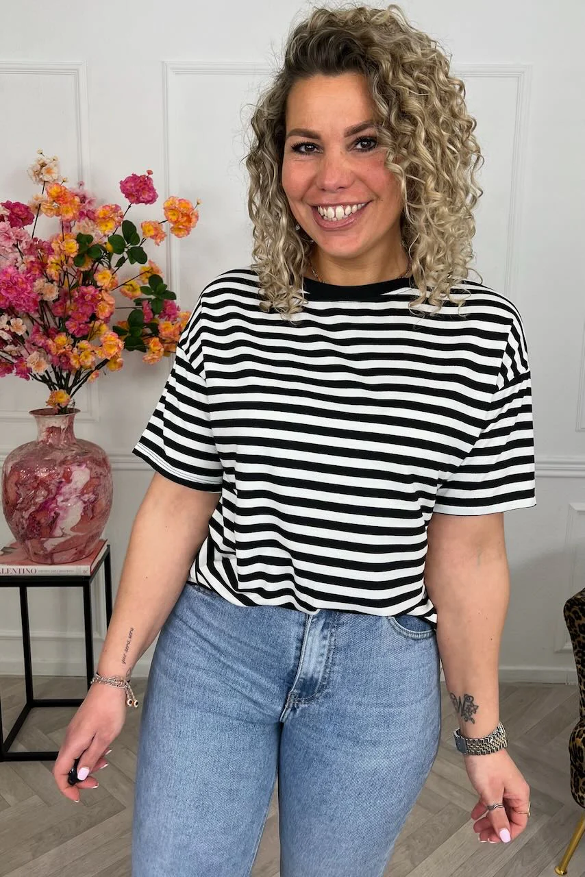 Musthave Short Sleeve Striped Shirt - Black/White - Image 4