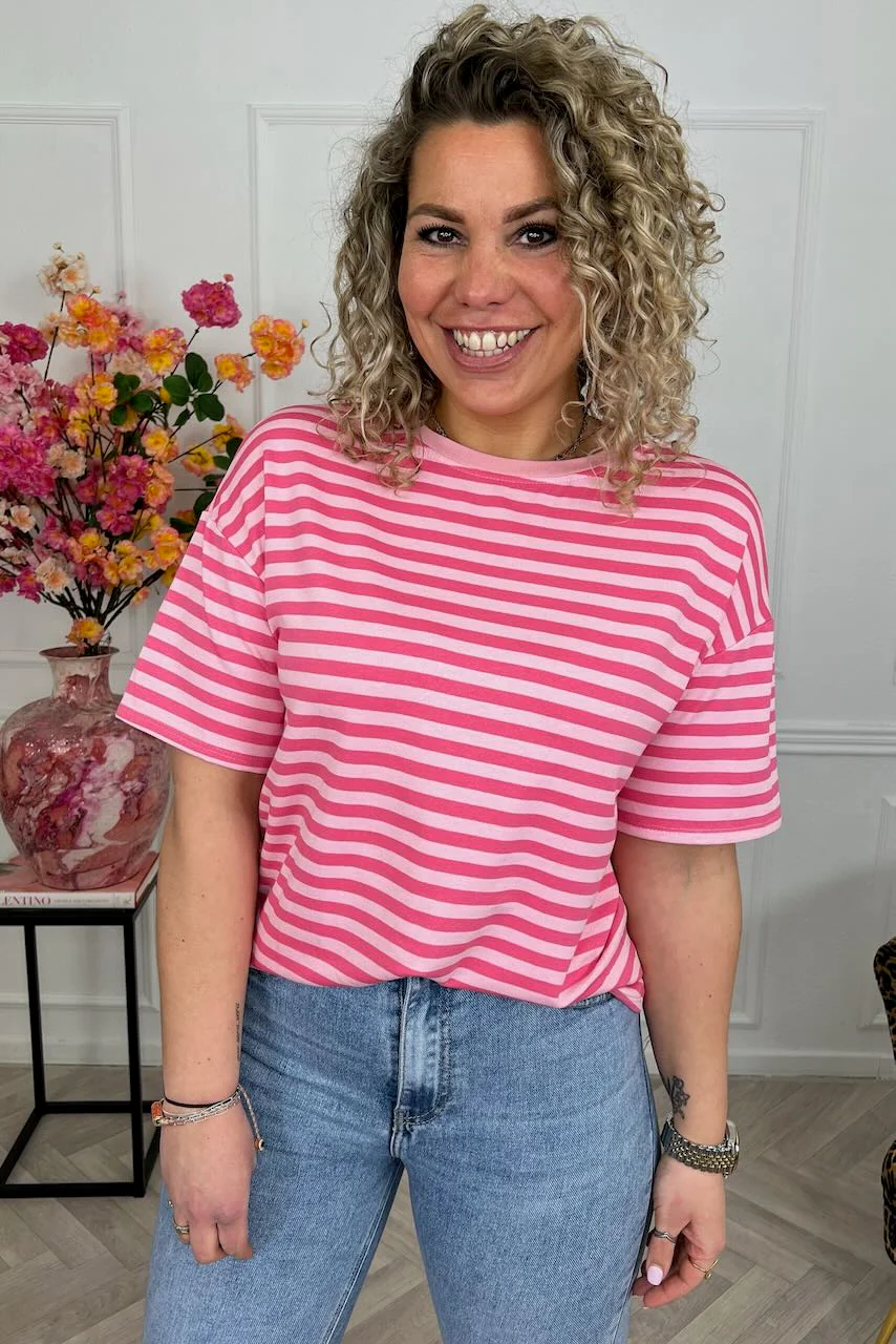 Musthave Short Sleeve Striped Shirt - Light Pink/Pink - Image 3