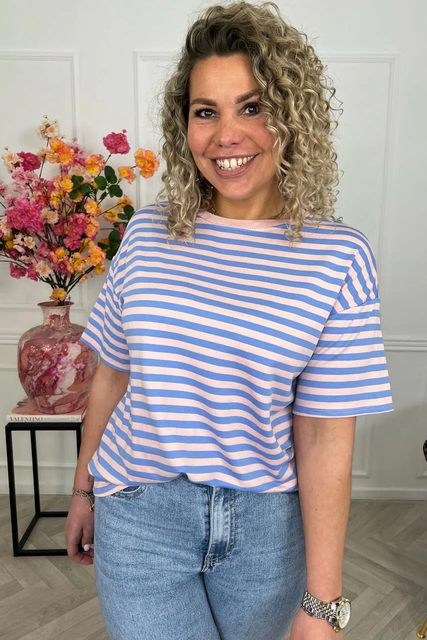 Musthave Short Sleeve Striped Shirt - Lila/Pink - Image 2