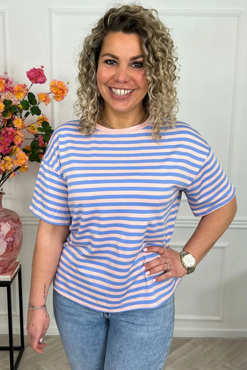 Musthave Short Sleeve Striped Shirt - Lila/Pink - Image 3
