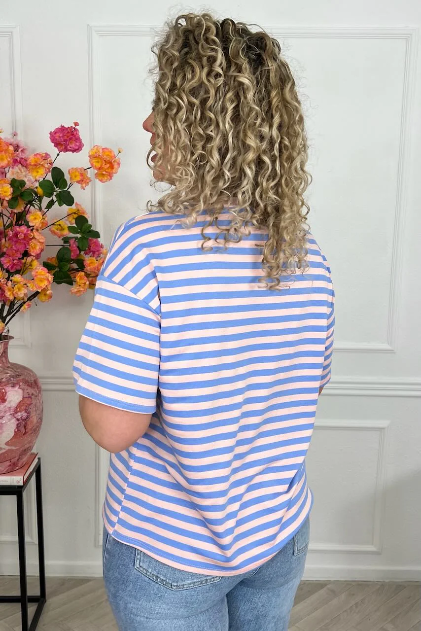 Musthave Short Sleeve Striped Shirt - Lila/Pink - Image 4