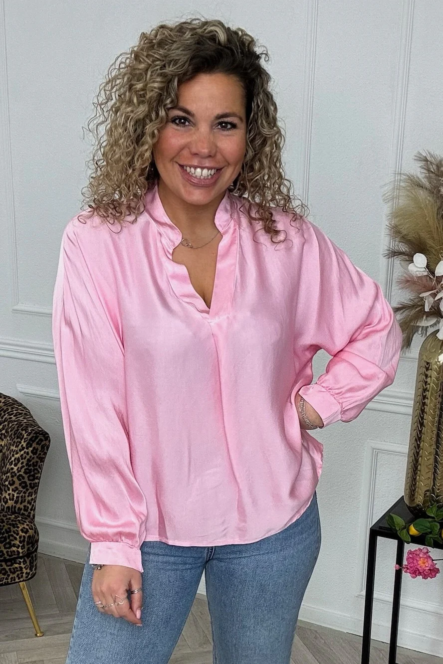 Musthave Silk Blouse - Light Pink - Image 3