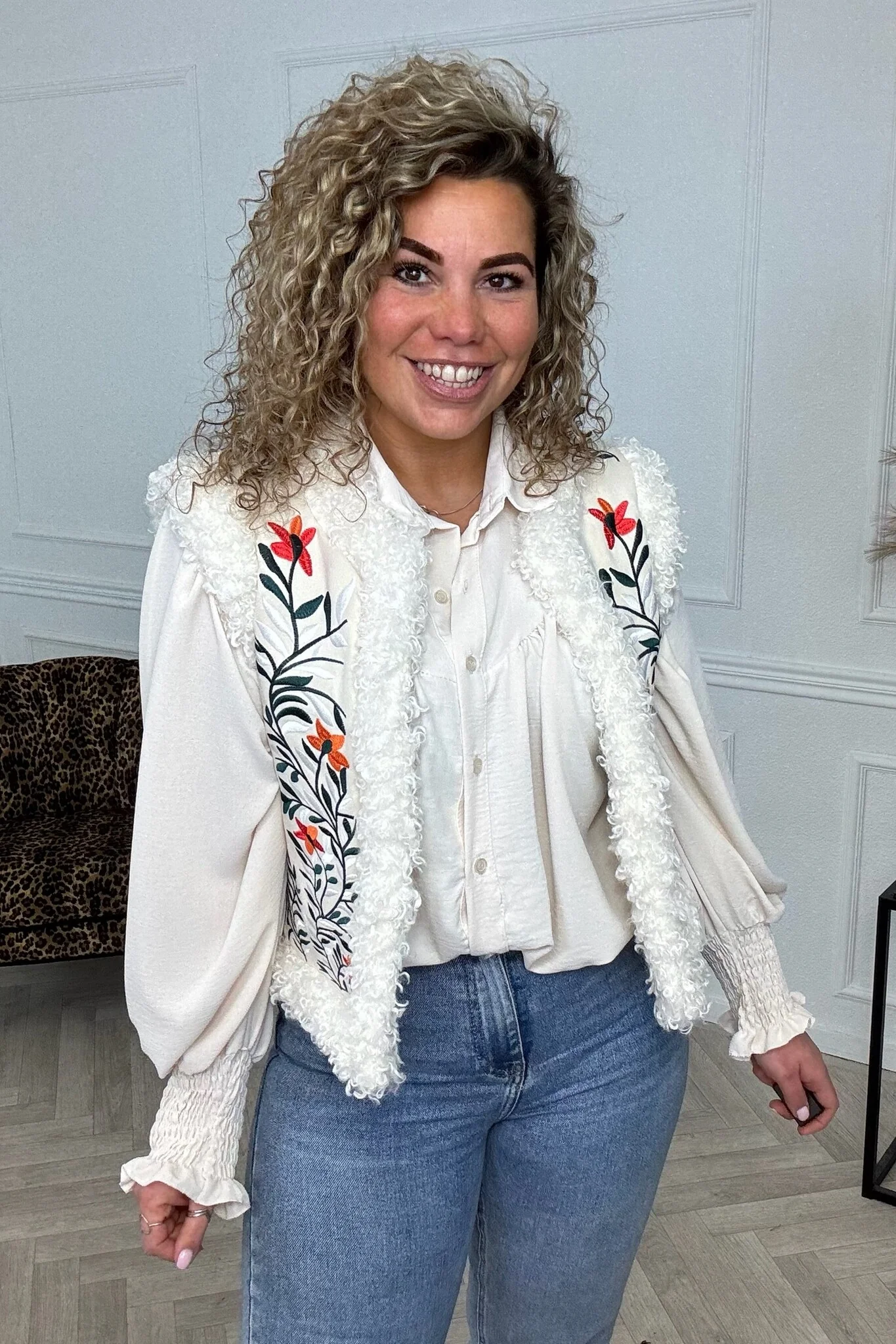 Musthave Spring Gilet - Beige/Ivy - Image 3