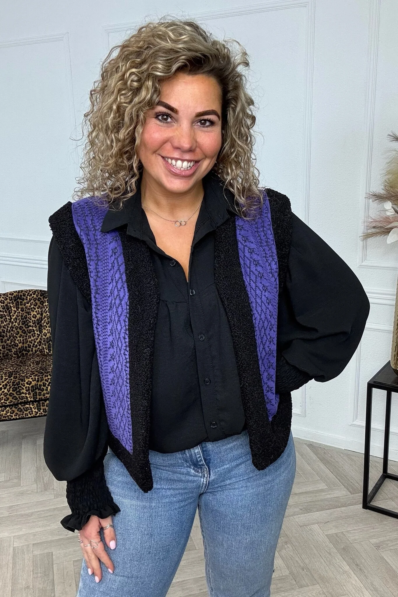 Musthave Spring Gilet - Purple/Black