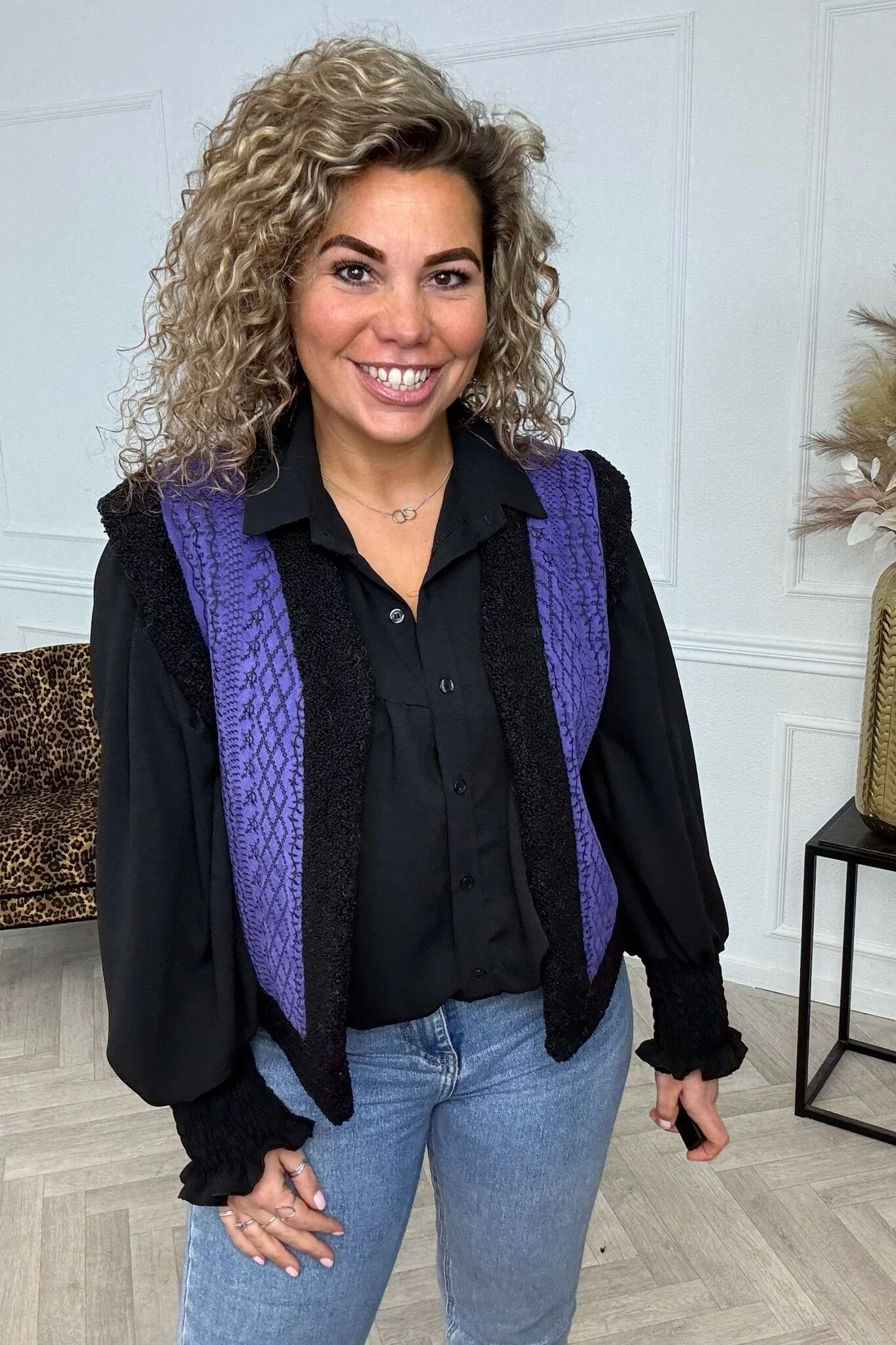 Musthave Spring Gilet - Purple/Black - Image 3