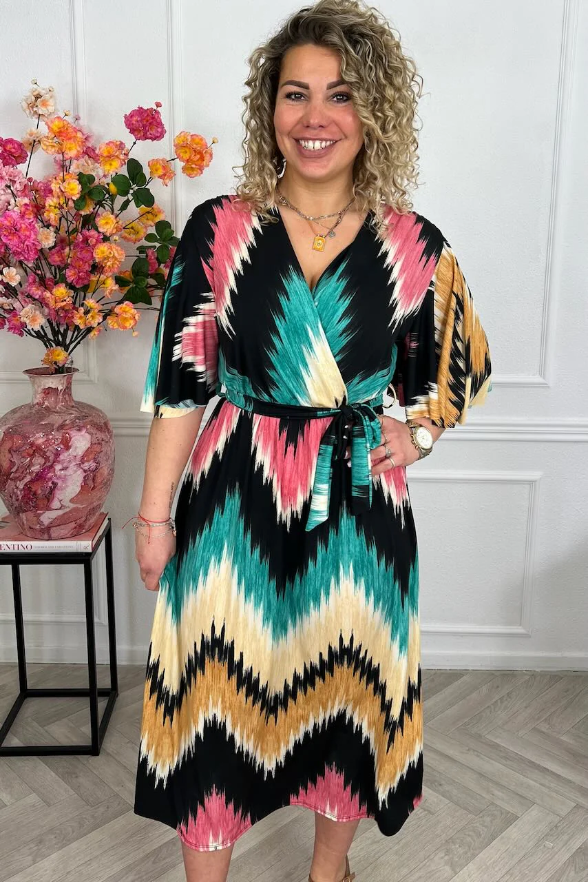 Musthave Stacey Maxi Dress - Black/Turquoise/Beige - Image 5