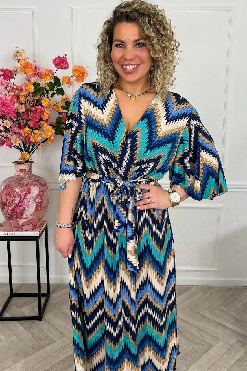 Musthave Stacey Maxi Dress - Turquoise/Blue/Beige