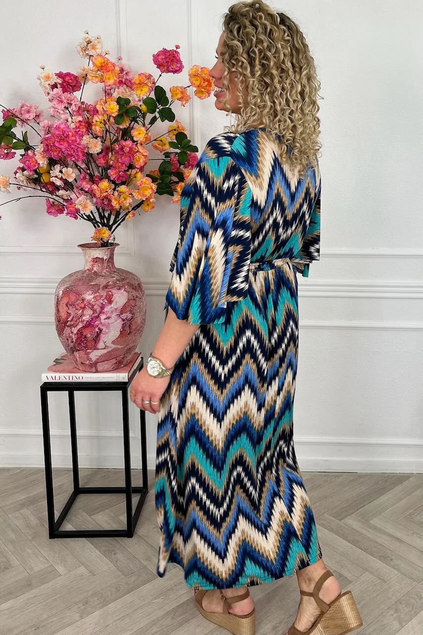 Musthave Stacey Maxi Dress - Turquoise/Blue/Beige - Image 2