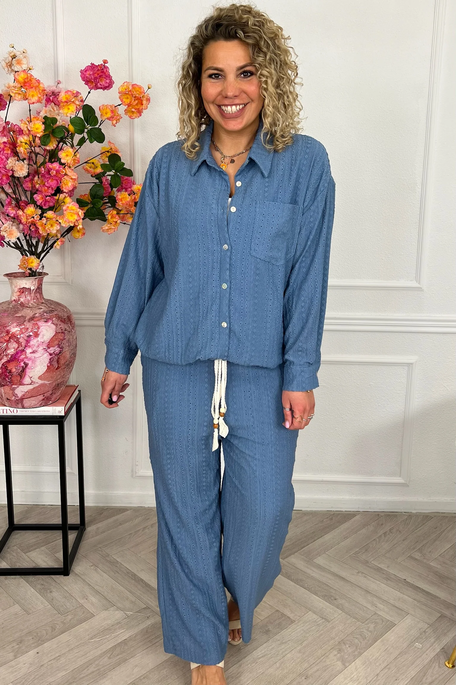 Musthave Textured Lounge Set - Denim - Image 4