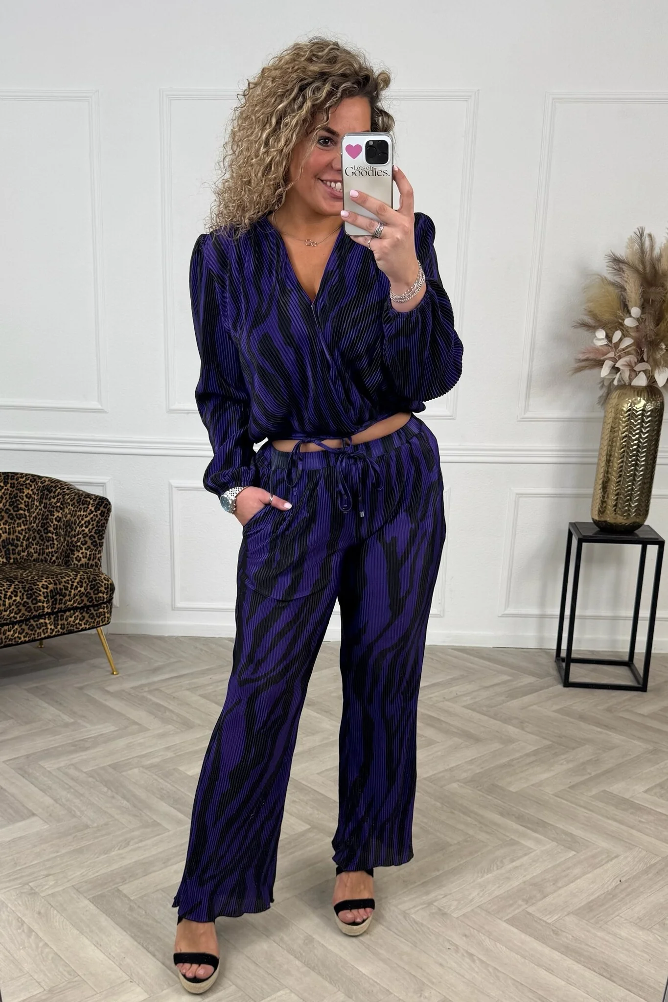 Musthave Zebra Plisse Suit - Purple/Black - Image 2