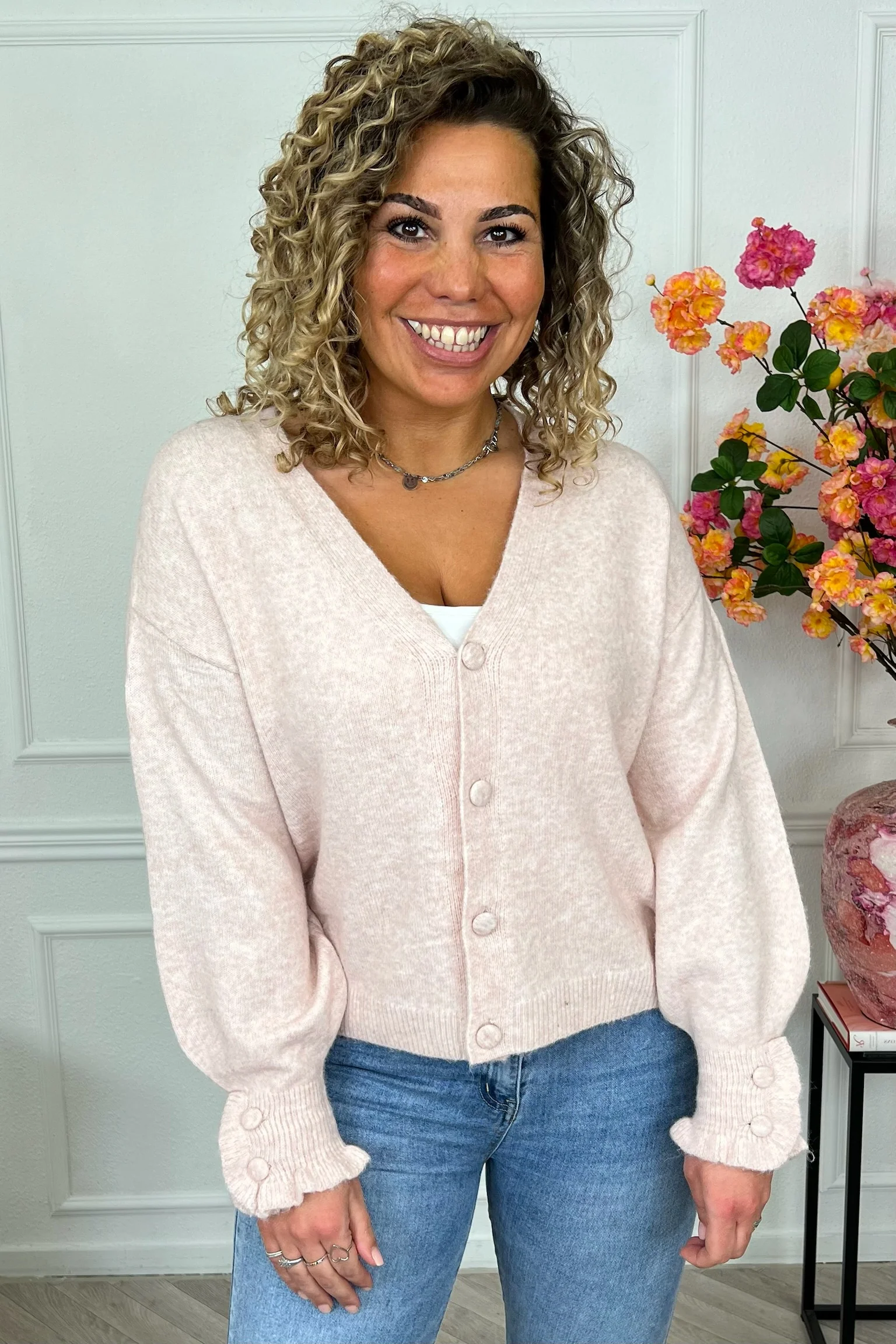 Nela Ruffle Vest - Old Pink - Image 3