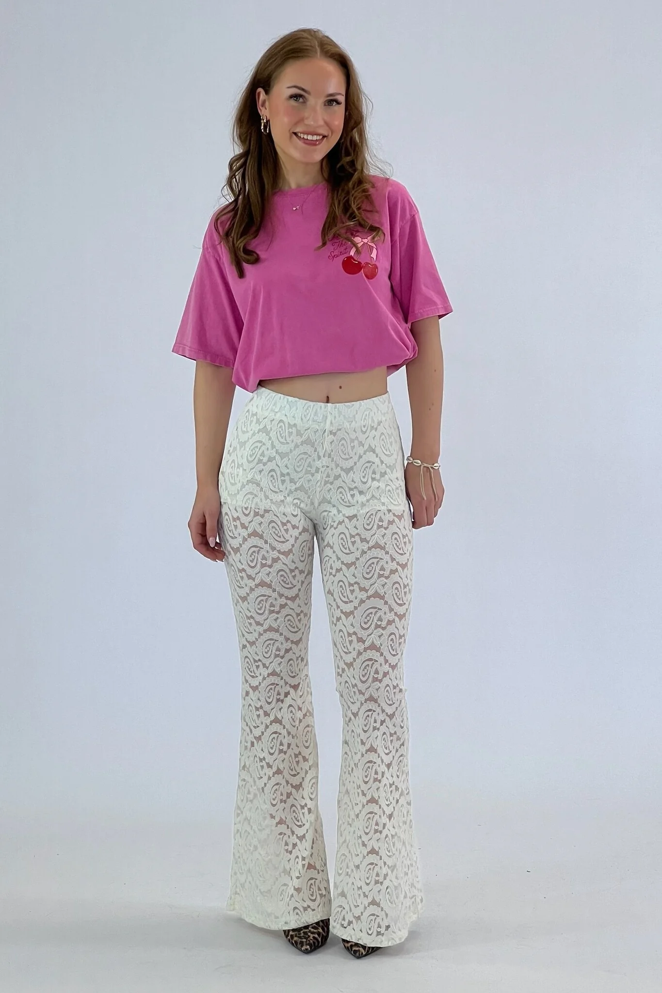 Paisley Lace Pants - White - Image 2
