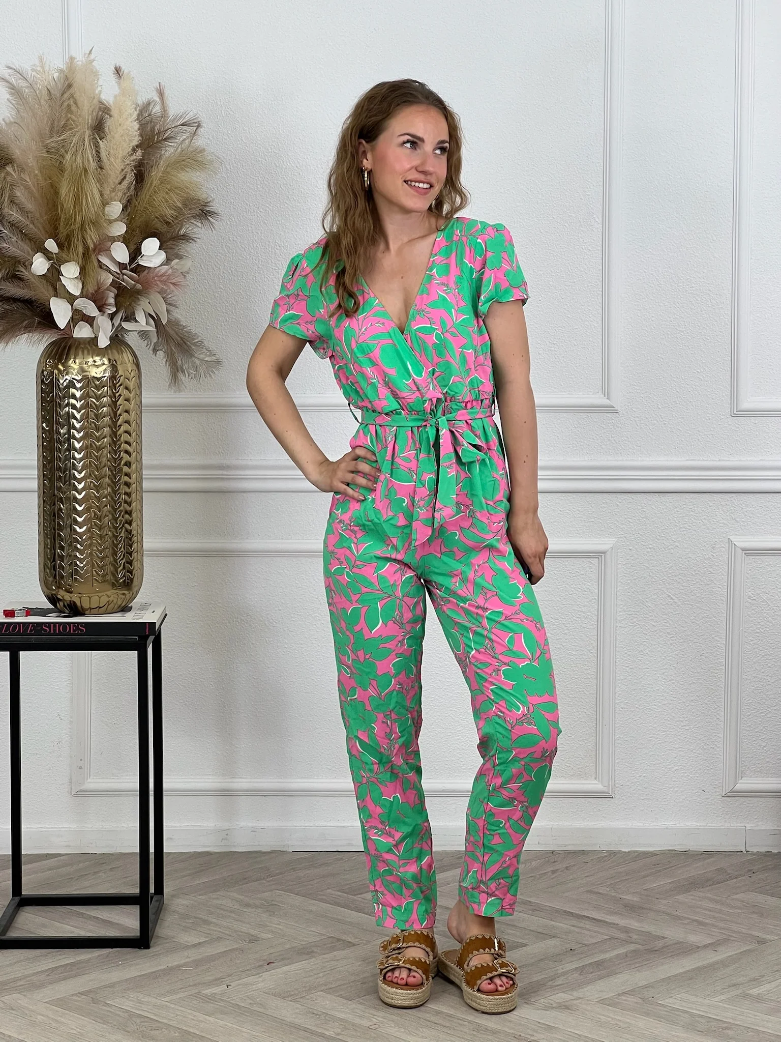 Palermo Flower Jumpsuit - Mint/Pink - Image 2