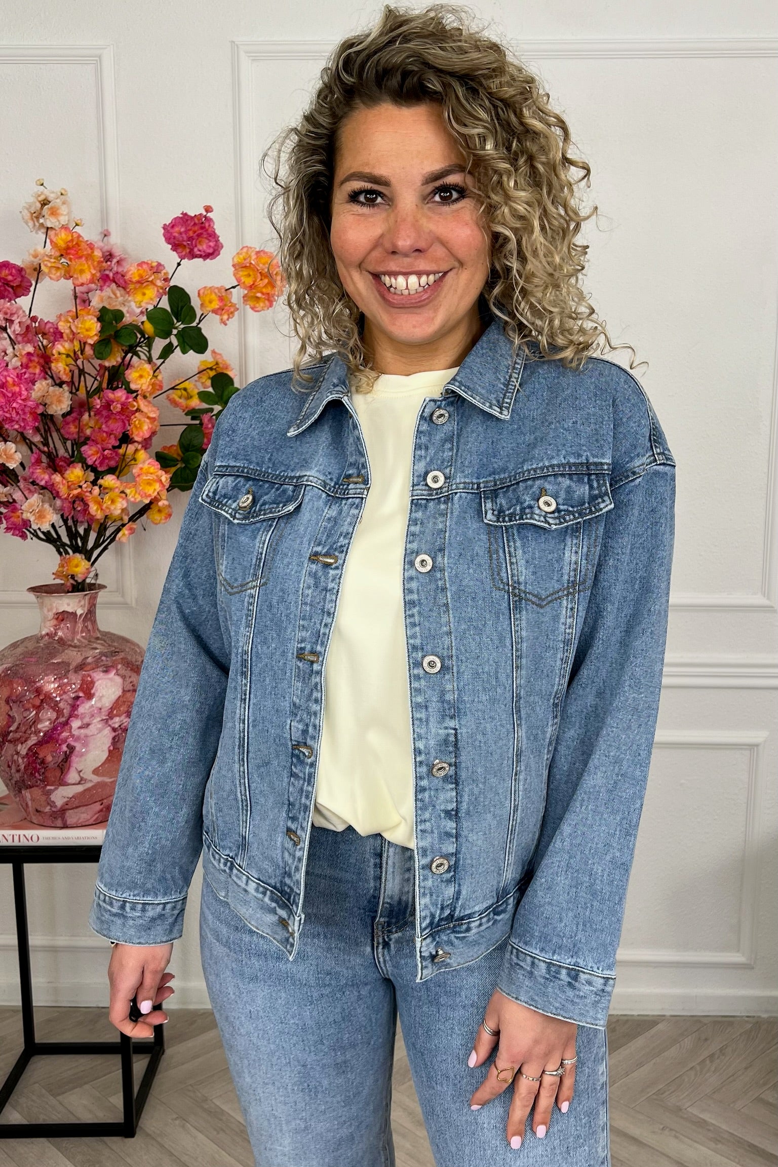 Palm Tree Denim Jacket - Blue - Image 3